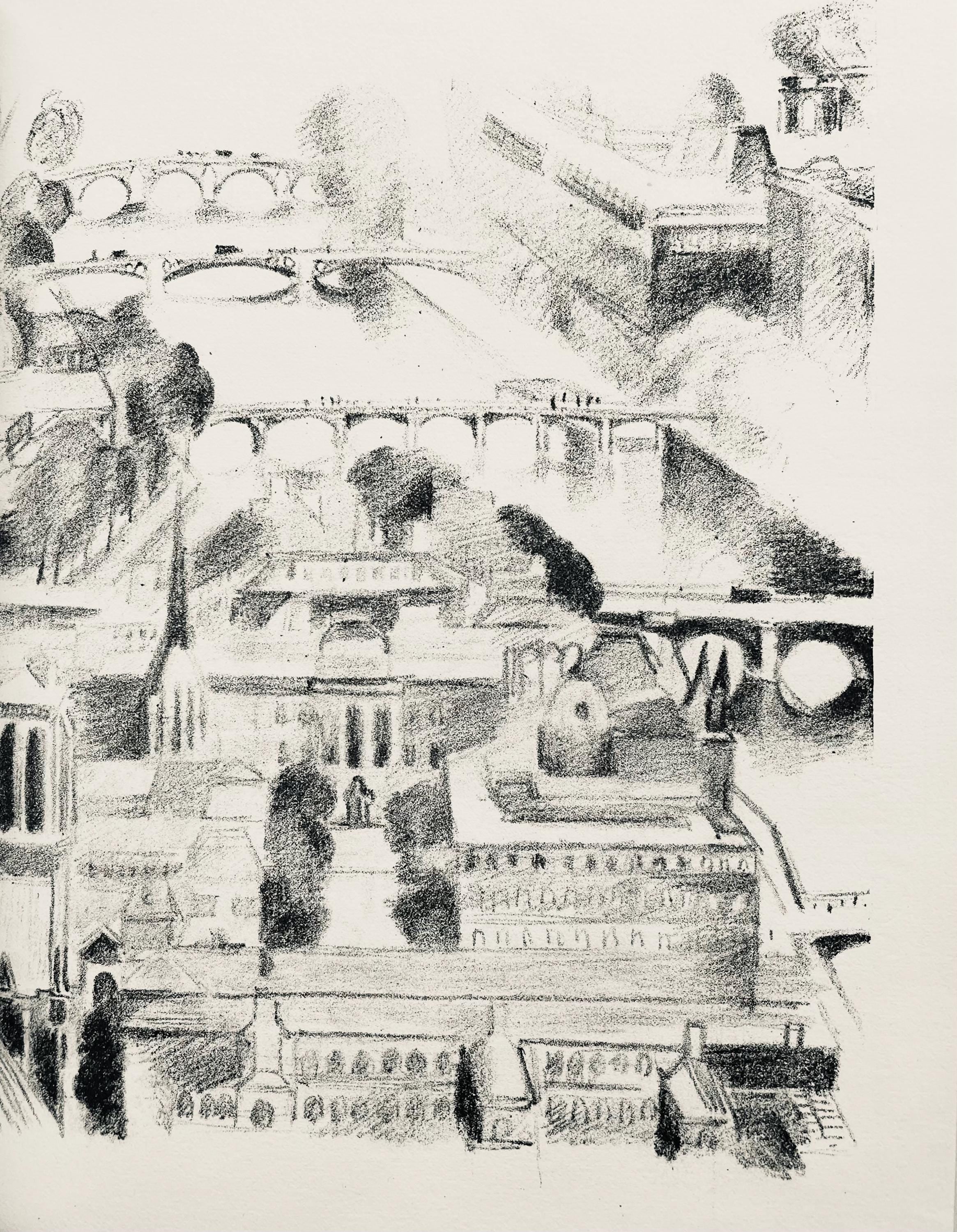 Robert Delaunay, La Seine aux quatre ponts (Habasque 720-728), Allo! Paris!, Limited Edition Lithograph