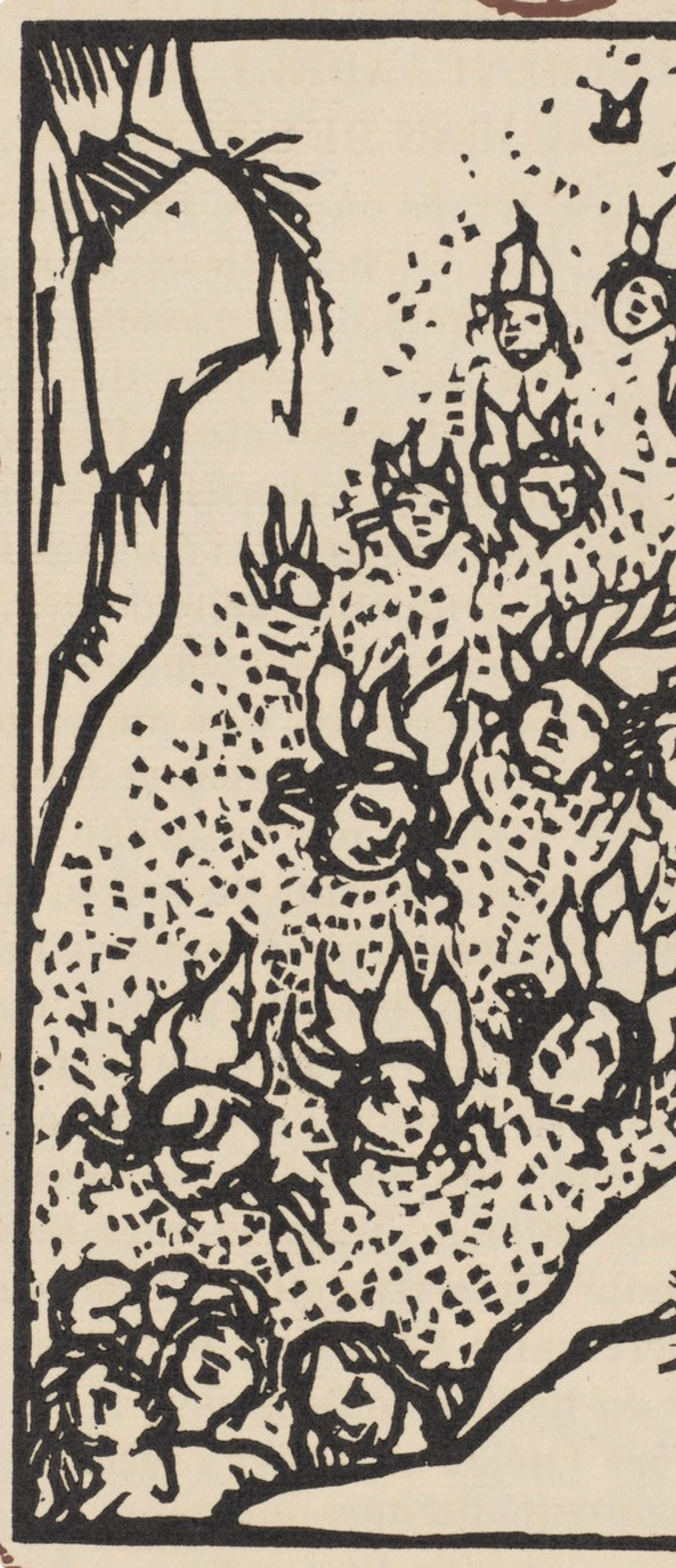 Émile Bernard, Composition (Morane, No. 100), Les Petites Fleurs de St. Françoise, Limited Edition Woodcut