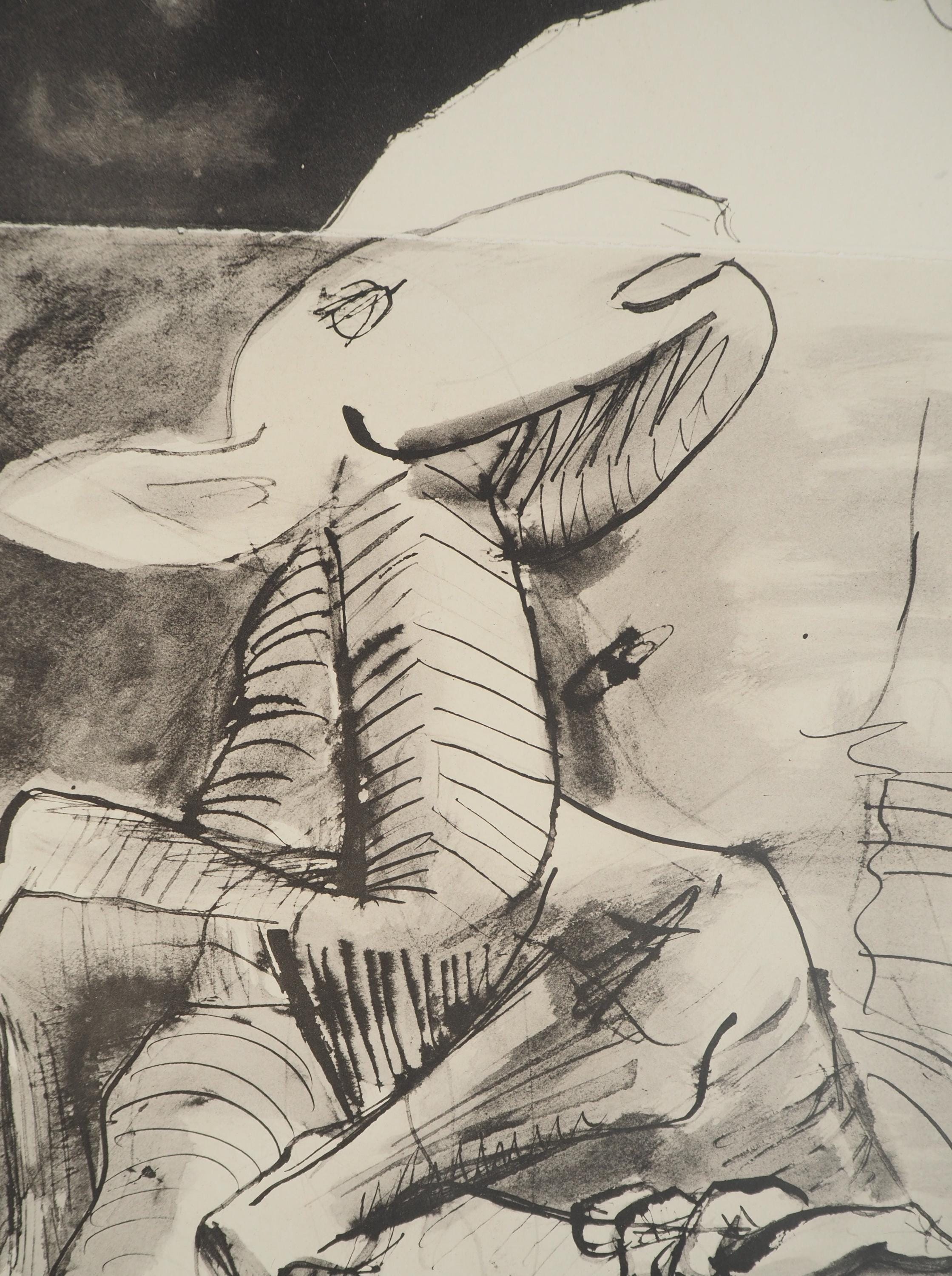 Pablo Picasso, Composition (Orozco 238), Picasso, La flûte double, Limited Edition Lithograph