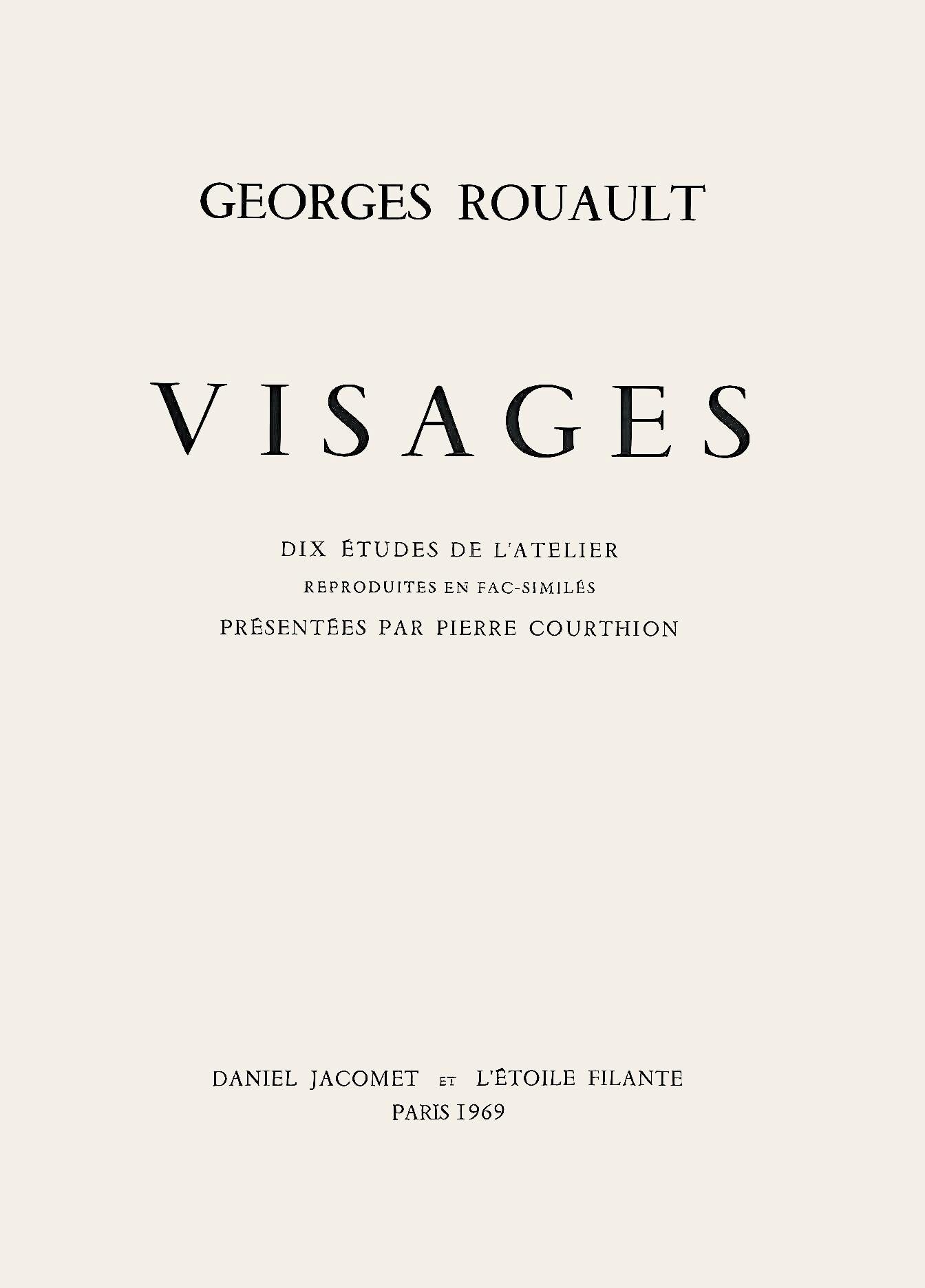 Georges Rouault, Composition, Visages, dix études de l'Atelier reproduites en fac-similés, Limited Edition Lithograph