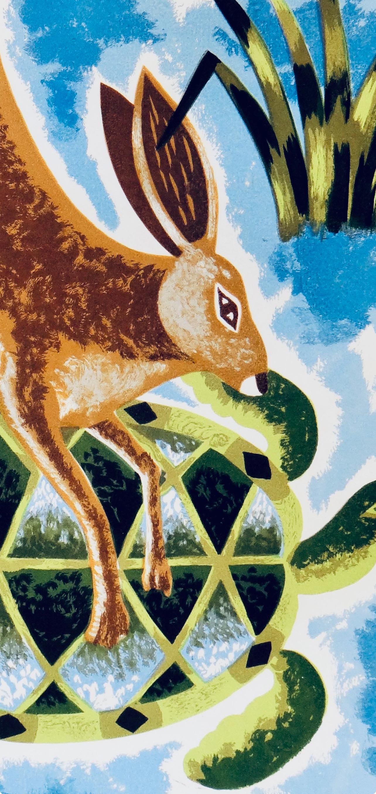Jean Picart Le Doux, Le lièvre et la tortue, Vingt fables de La fontaine, Limited Edition Woodcut