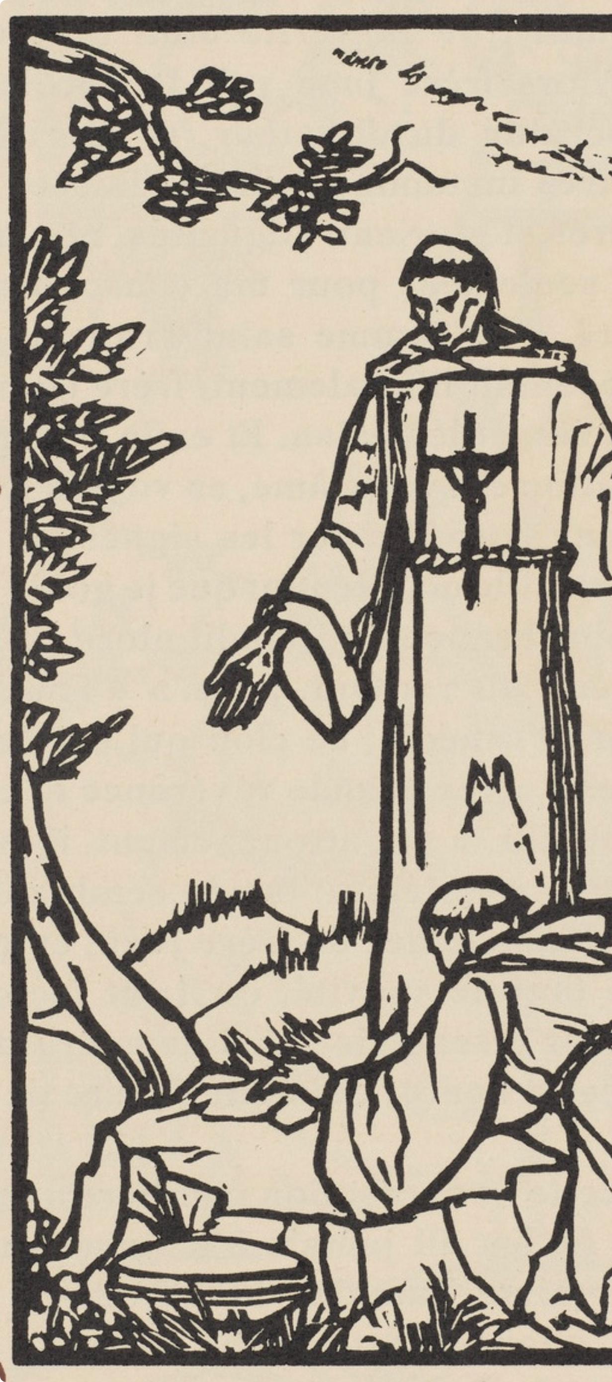 Émile Bernard, Composition (Morane, No. 100), Les Petites Fleurs de St. Françoise, Limited Edition Woodcut