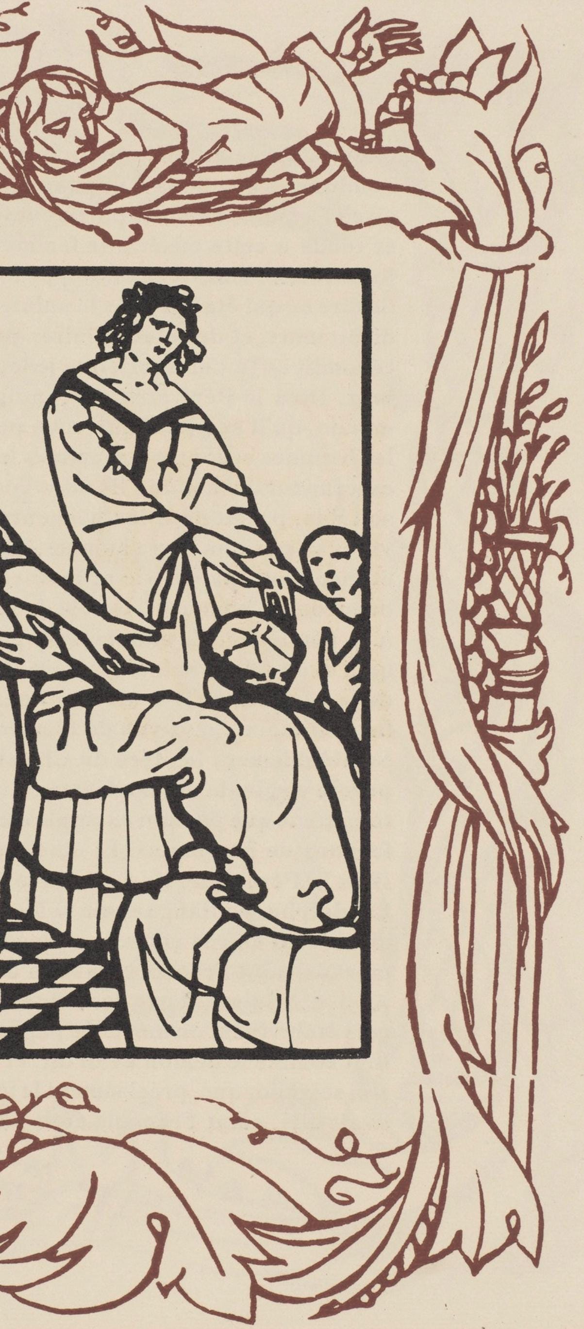 Émile Bernard, Composition (Morane, No. 100), Les Petites Fleurs de St. Françoise, Limited Edition Woodcut