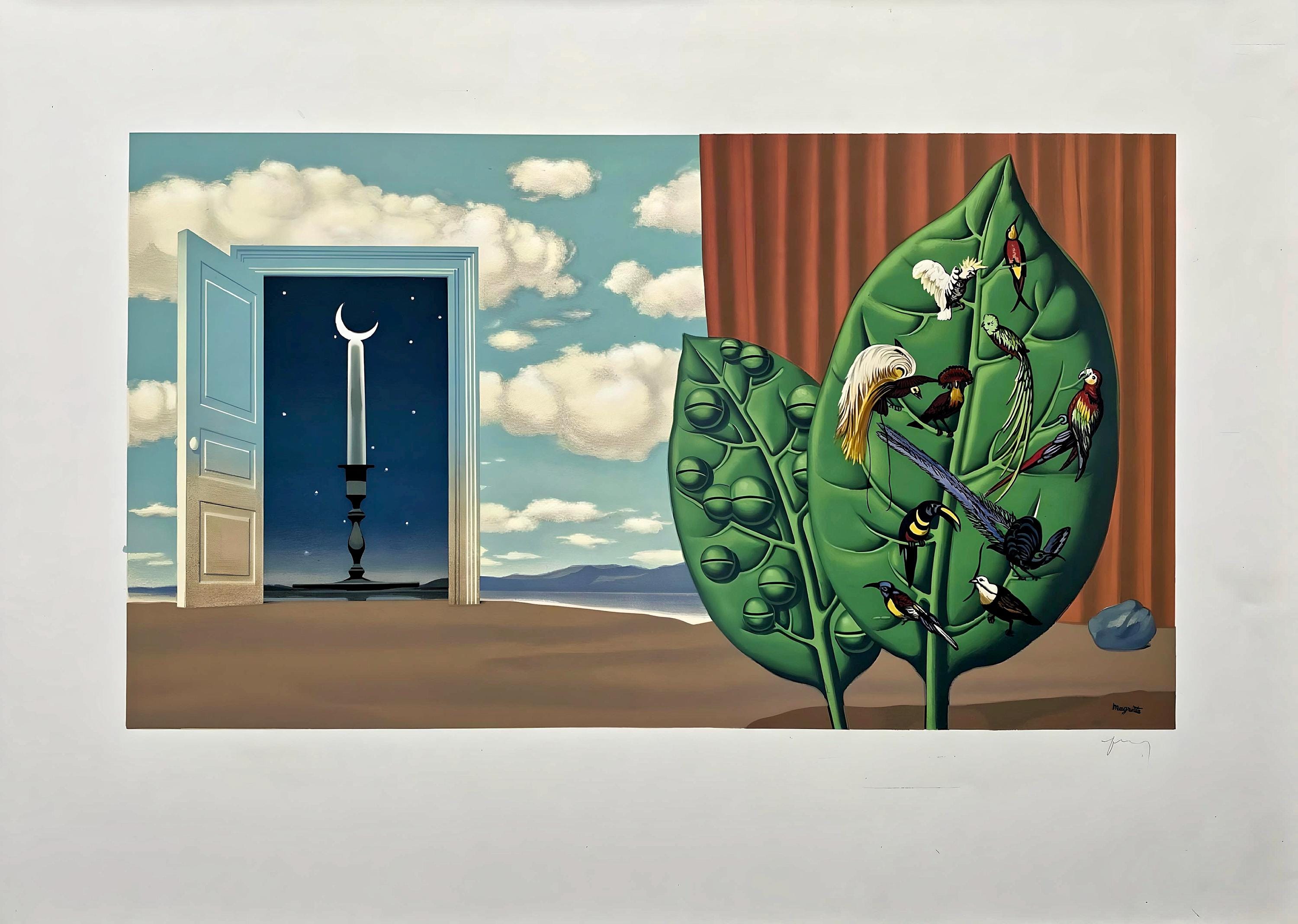 René Magritte, Une Porte s'ouvre sur la Nuit Veloutée, Les Enfants Trouvés de Magritte, Limited Edition Lithograph