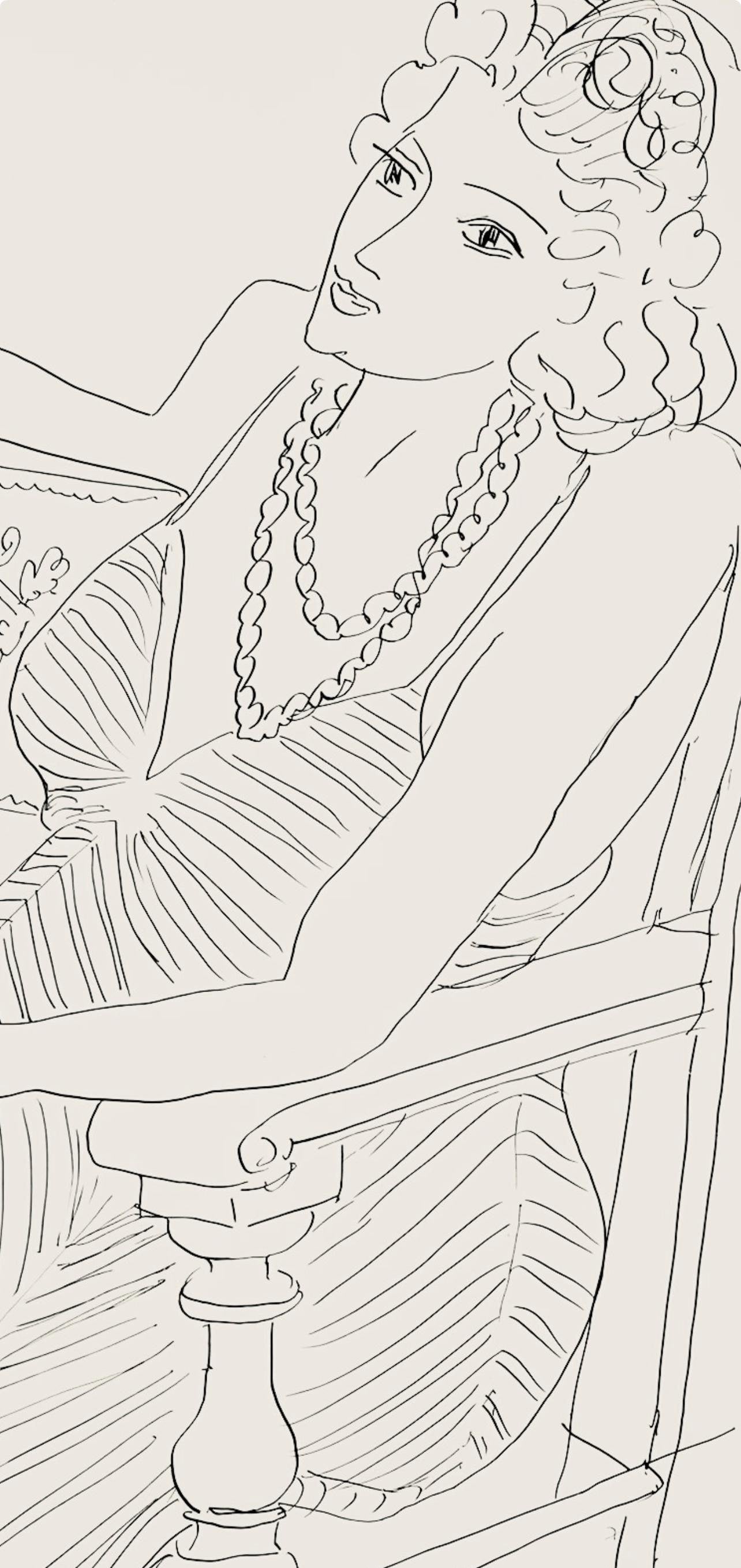 Henri Matisse, Série P, var. 3 (Duthuit 9), Henri Matisse, Dessins, Thèmes et variations, Limited Edition Lithograph