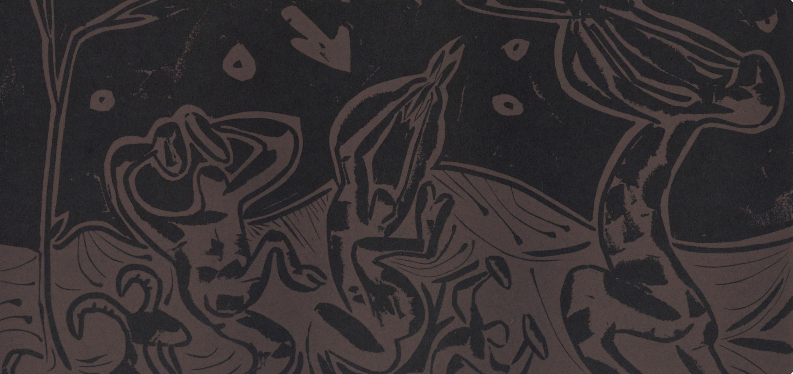 Pablo Picasso, Nocturnal Dance with an Owl (Orozco 214), Grabados al linóleo, Limited Edition Linocut