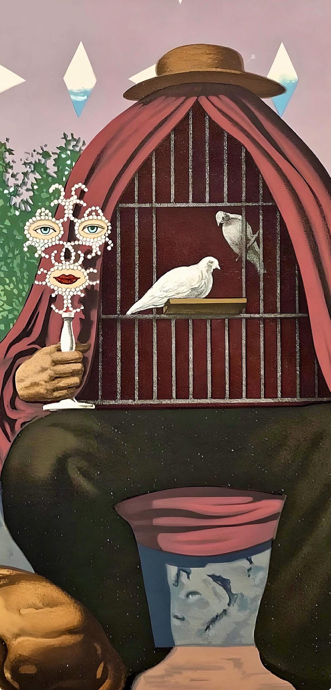 René Magritte, Deux Tourterelles, dans la Chaude Pénombre de Leur Maison, Les Enfants Trouvés de Magritte, Limited Edition Lithograph