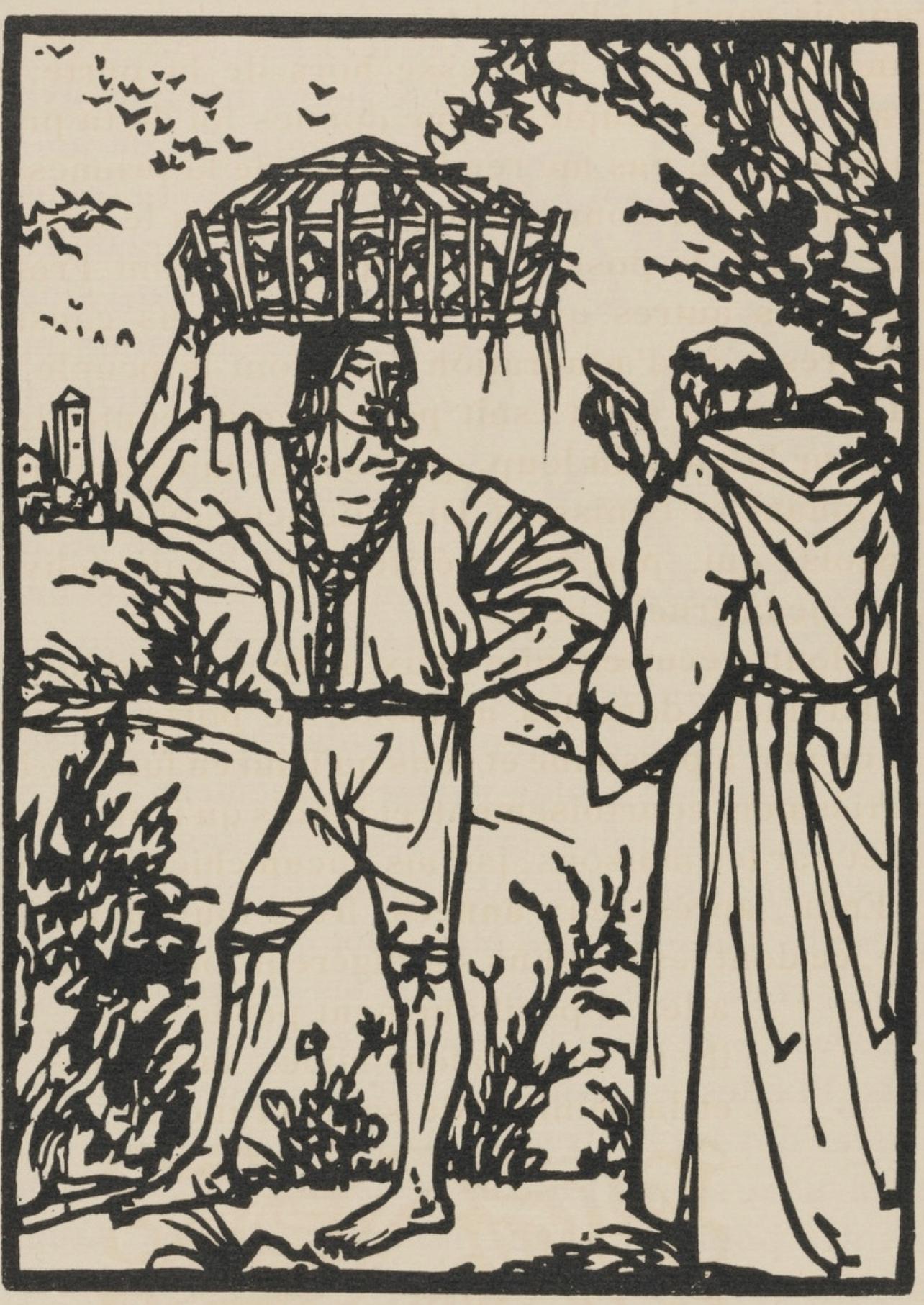 Émile Bernard, Composition (Morane, No. 100), Les Petites Fleurs de St. Françoise, Limited Edition Woodcut