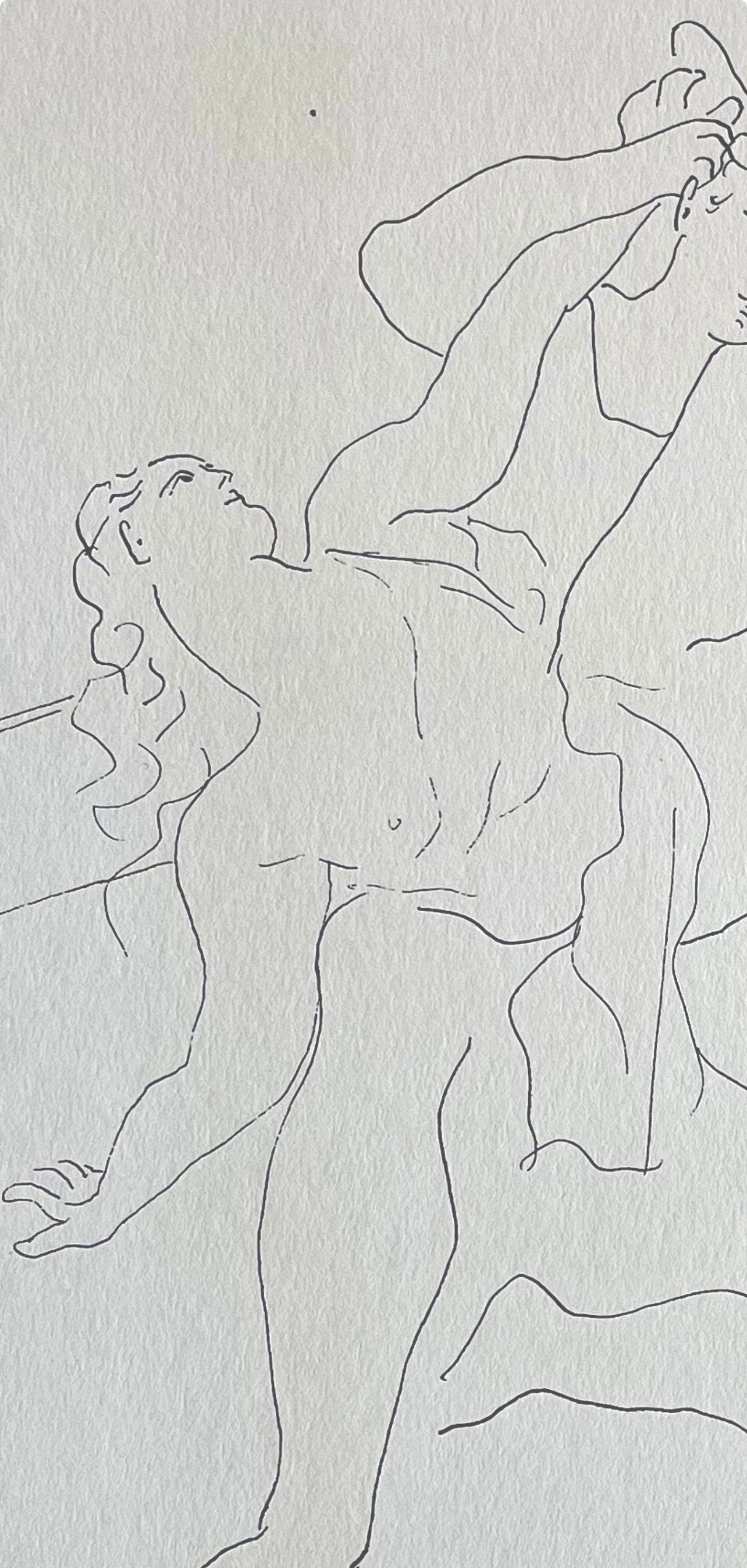 Pablo Picasso, Four Ballet Dancers (Orozco 95), Picasso: Fifteen Drawings, Limited Edition Lithograph