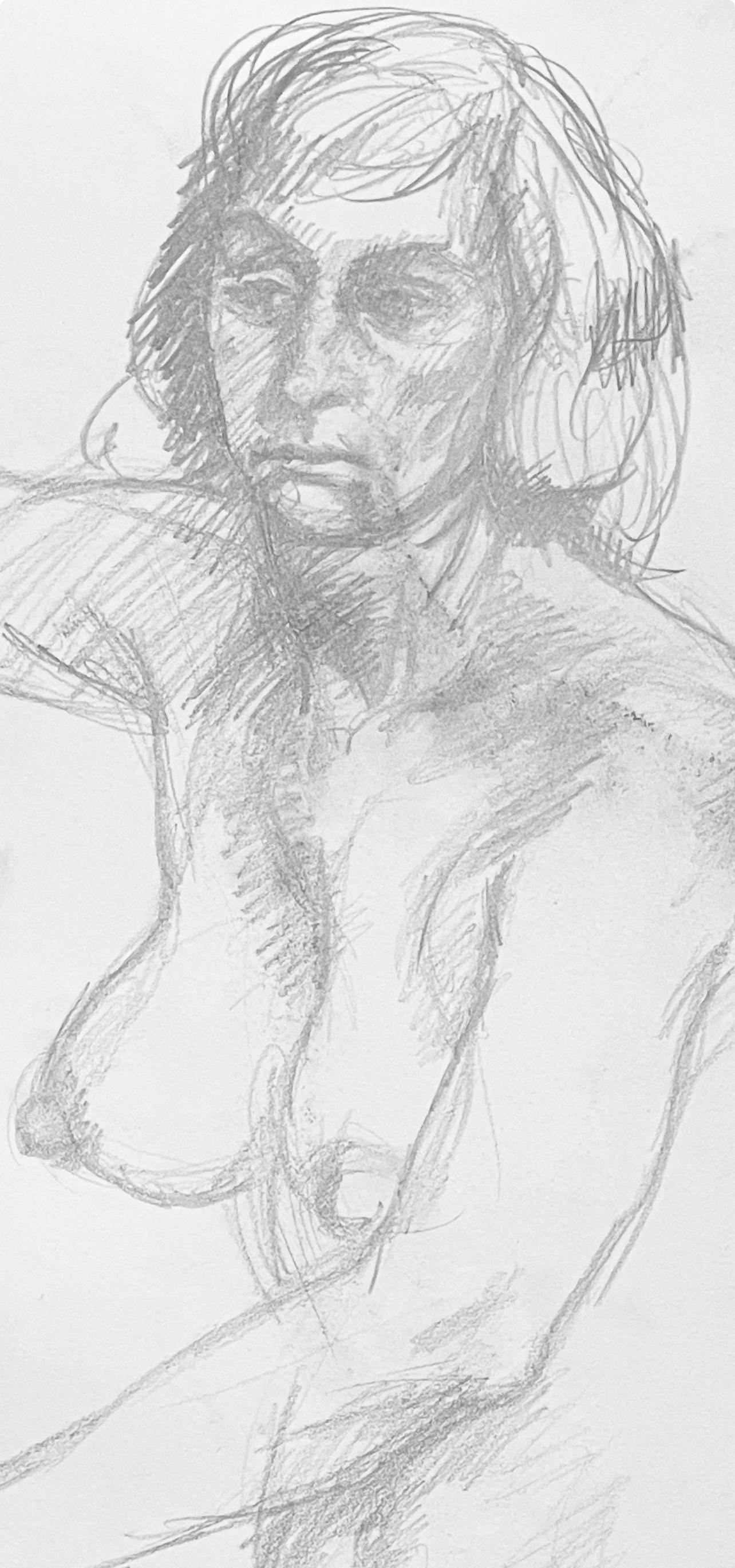 Ian Hornak, Renaissance Female Nude Figure Study, 1963, Original Drawing