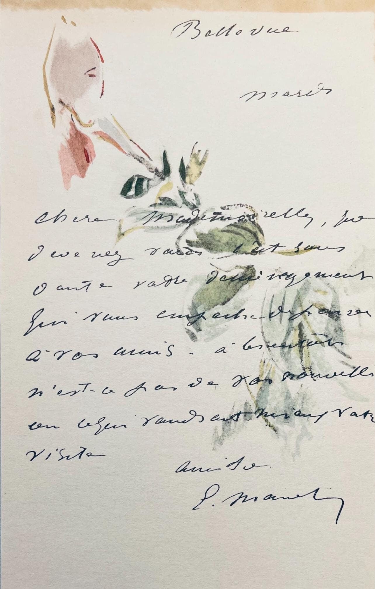 Édouard Manet, Composition, Édouard Manet, Letters with Aquarelles, Limited Edition Lithograph