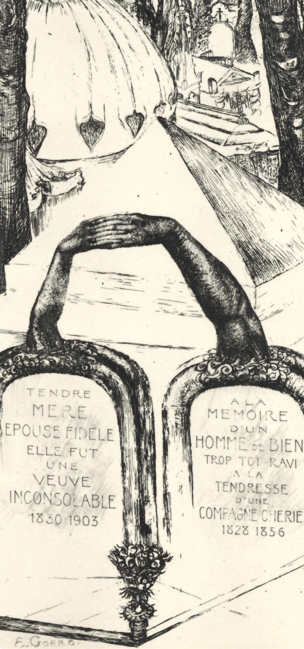 Édouard Goerg, Le Cimetière du Père, A La gloire à Paris, Limited Edition Etching