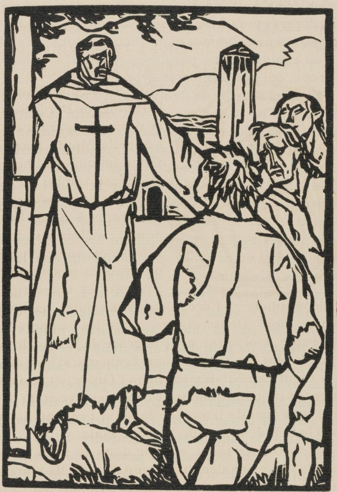 Émile Bernard, Composition (Morane, No. 100), Les Petites Fleurs de St. Françoise, Limited Edition Woodcut