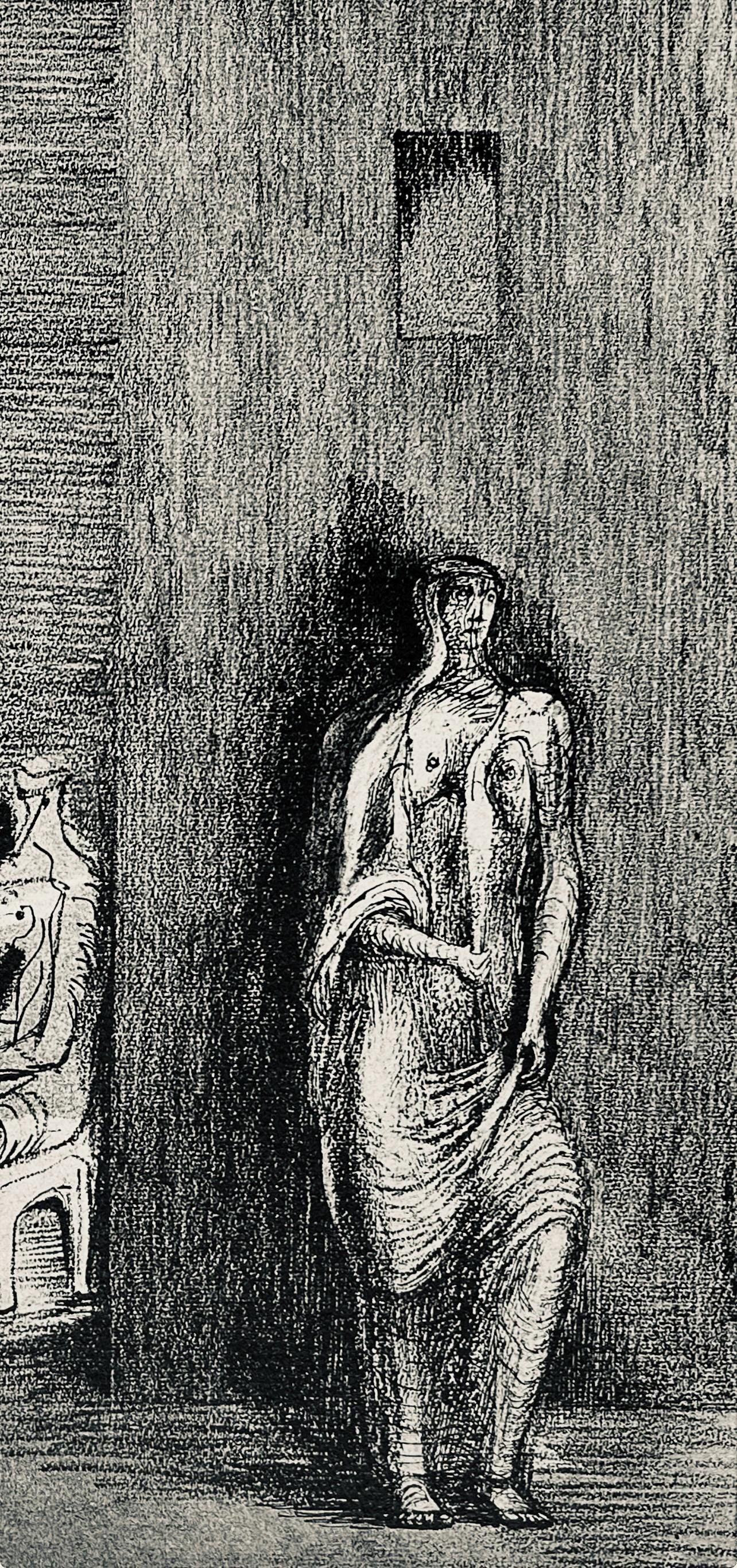 Henry Moore, Three Figures in a Setting, The Drawings of Henry Moore, Limited Edition Lithograph