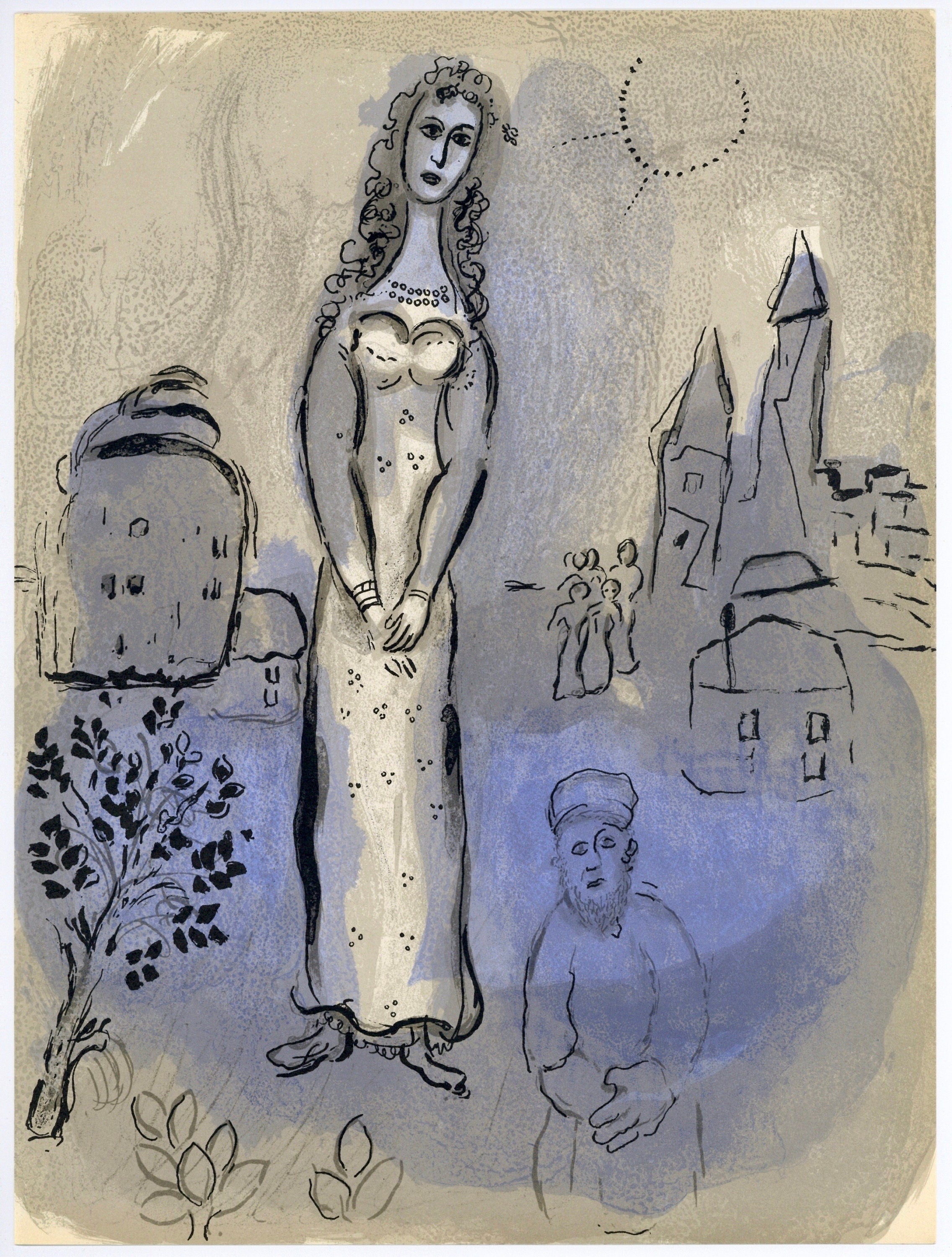 Marc Chagall, Esther (Mourlot 117-46; Cramer 25), Drawings from the Bible by Marc Chagall, Verve: Revue, Limited Edition Lithograph