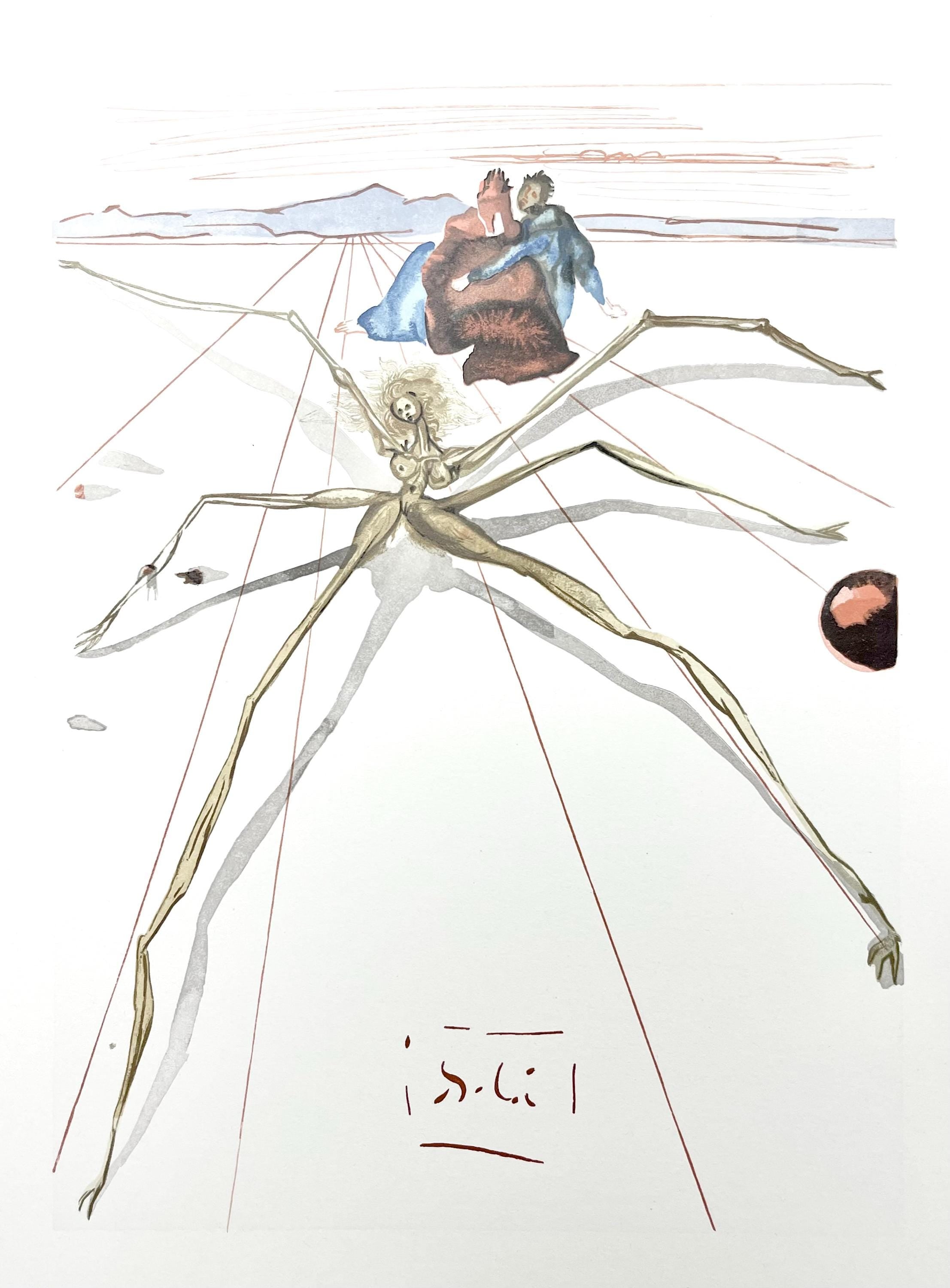 Salvador Dali, Fegefeuer XVII (Field 189-200; Michler/Löpsinger 1039-1138), Die Göttliche Komödie, Signed, Limited Edition Woodcut