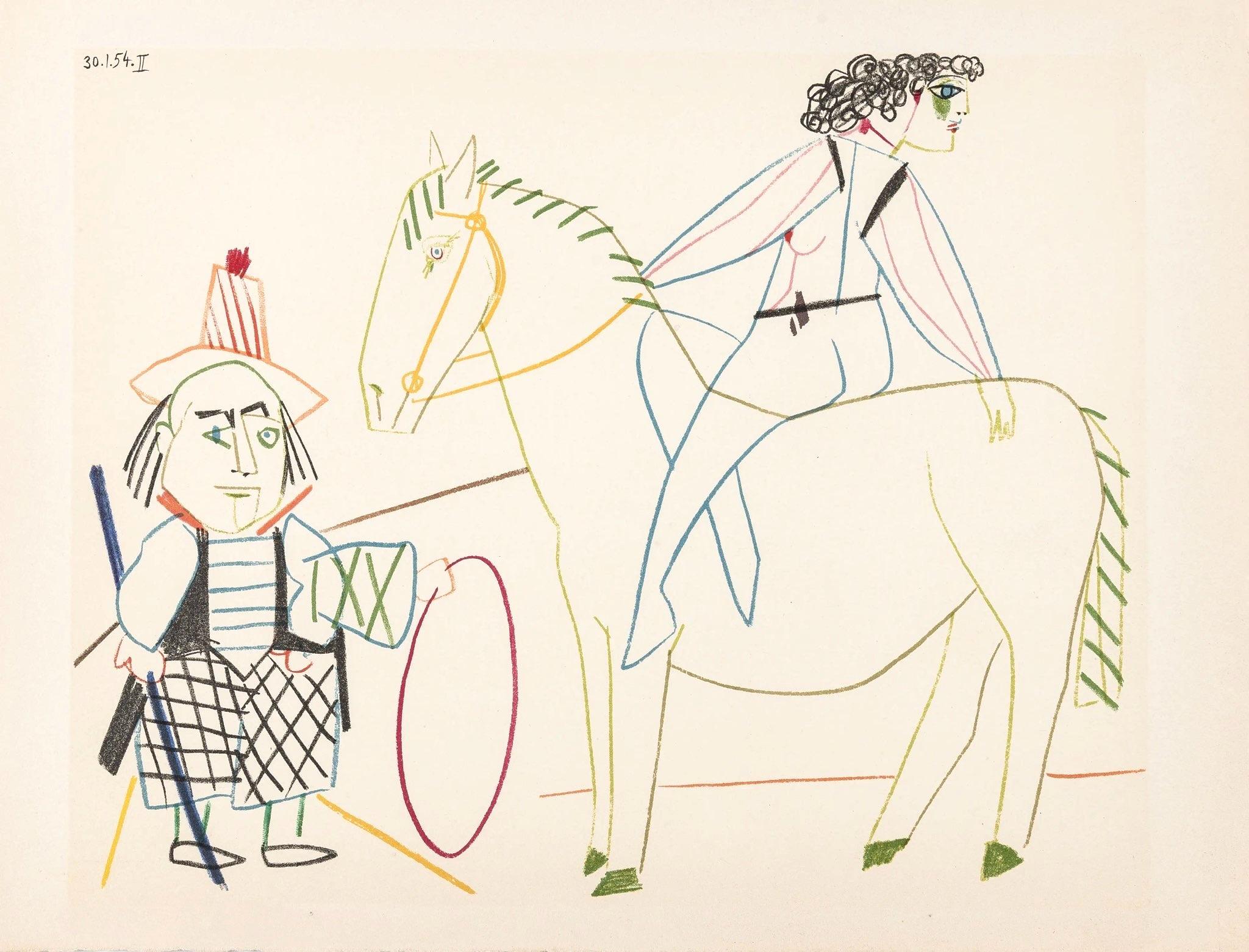 Pablo Picasso, Composition, Picasso and the Human Comedy, Verve: Revue Artistique et Littéraire, Limited Edition Lithograph
