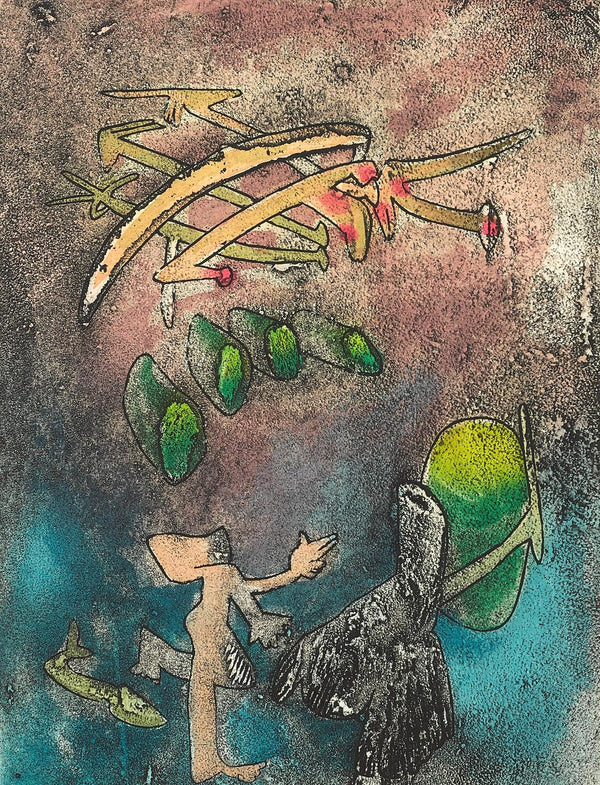 Roberto Matta, Composition (Sabatier 393), Centre Noeuds, Limited Edition Etching