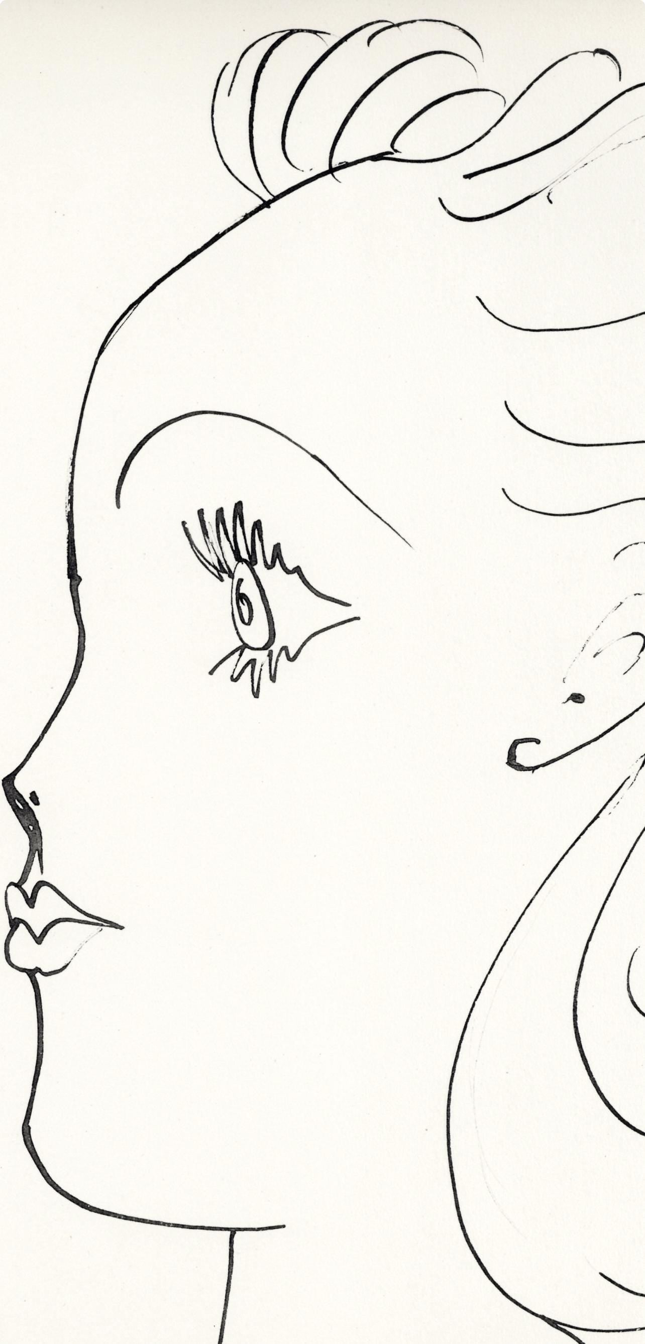 Pablo Picasso, Profil de jeune fille (Cramer No. 84), 40 dessins de Picasso en marge du Buffon, Limited Edition Lithograph