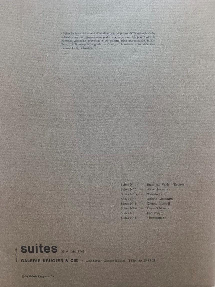 Domenico Gnoli, Composition, Suites nº9, Limited Edition Lithograph
