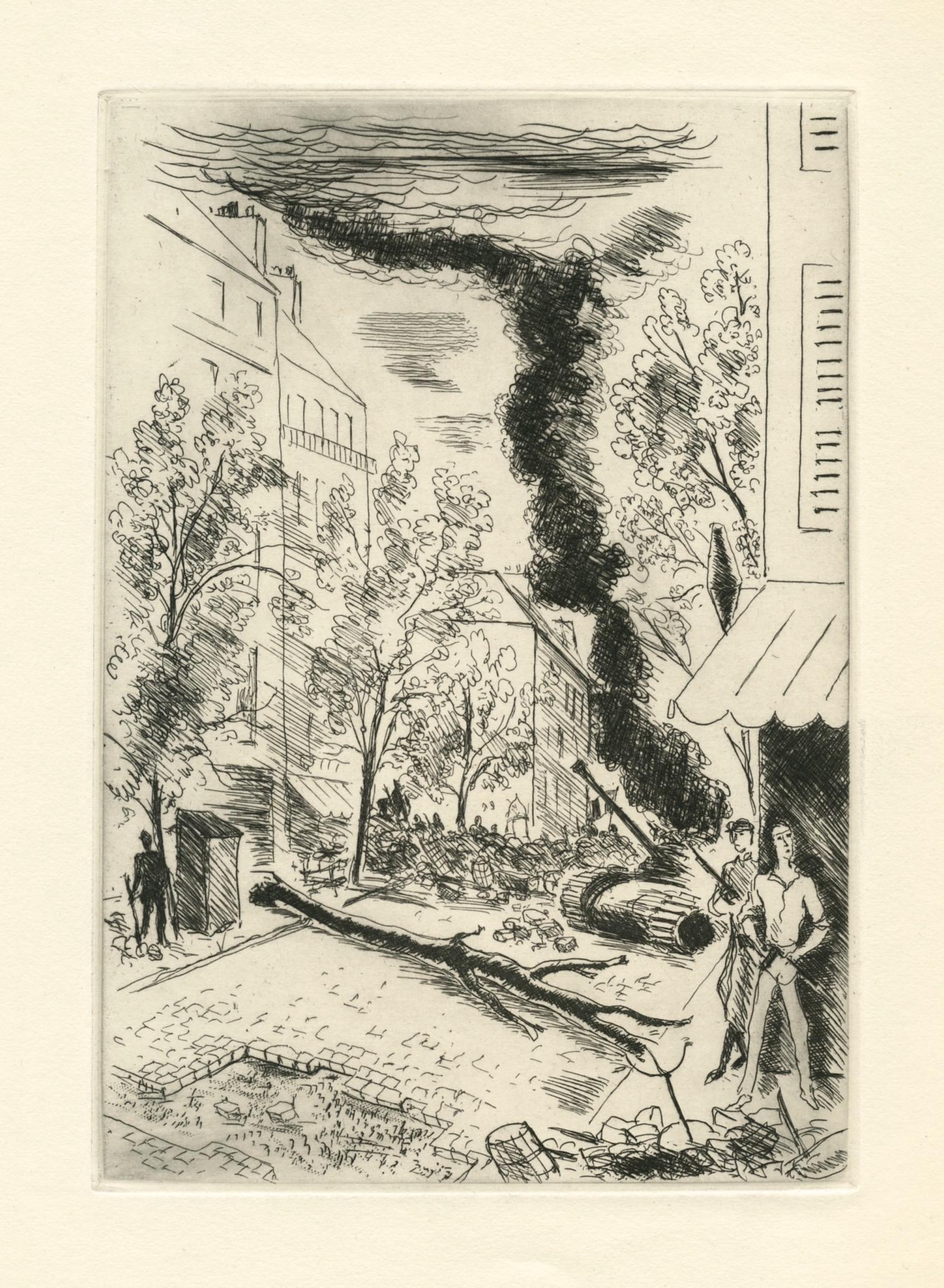 André Dignimont, Composition, Jours de gloire, Histoire de la libération de Paris, Limited Edition Etching