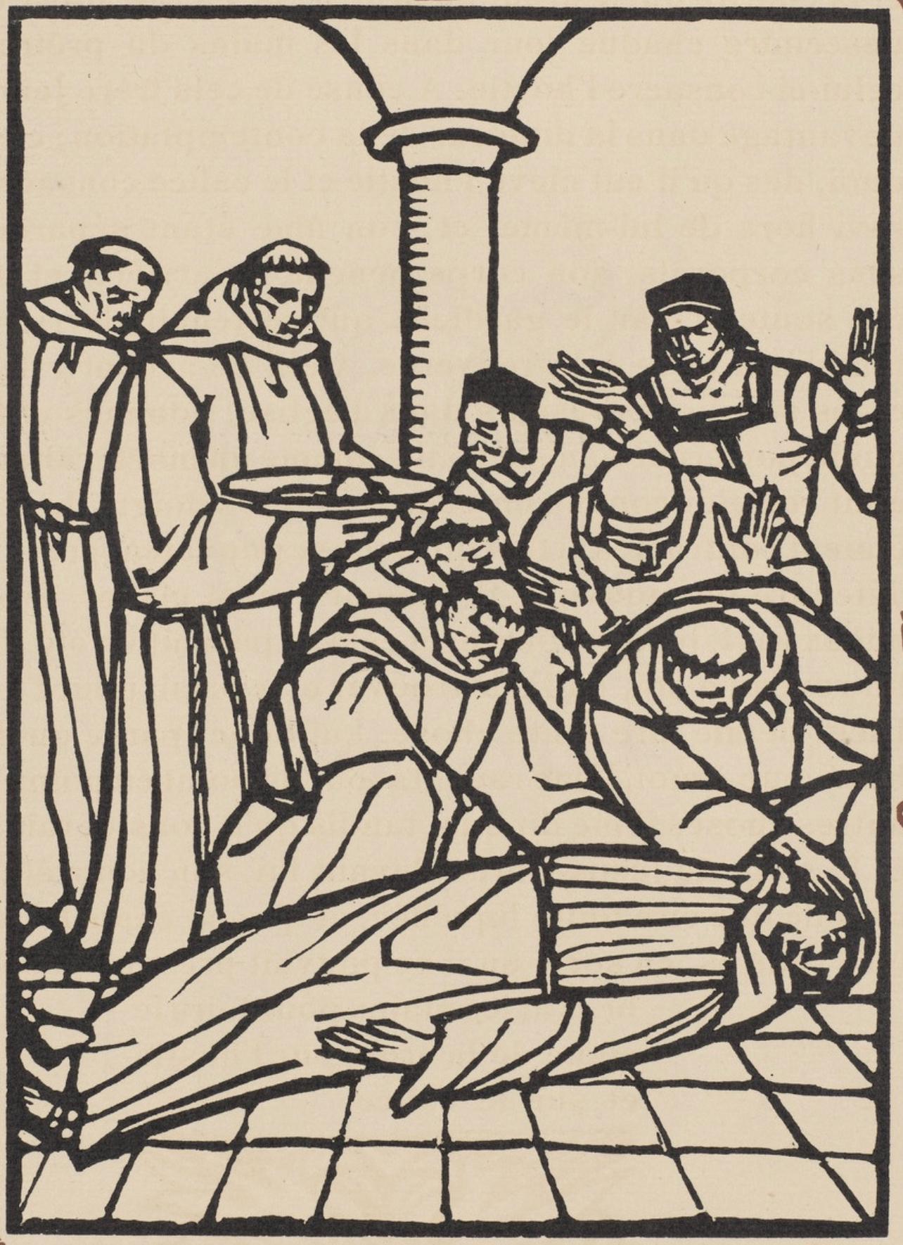 Émile Bernard, Composition (Morane, No. 100), Les Petites Fleurs de St. Françoise, Limited Edition Woodcut