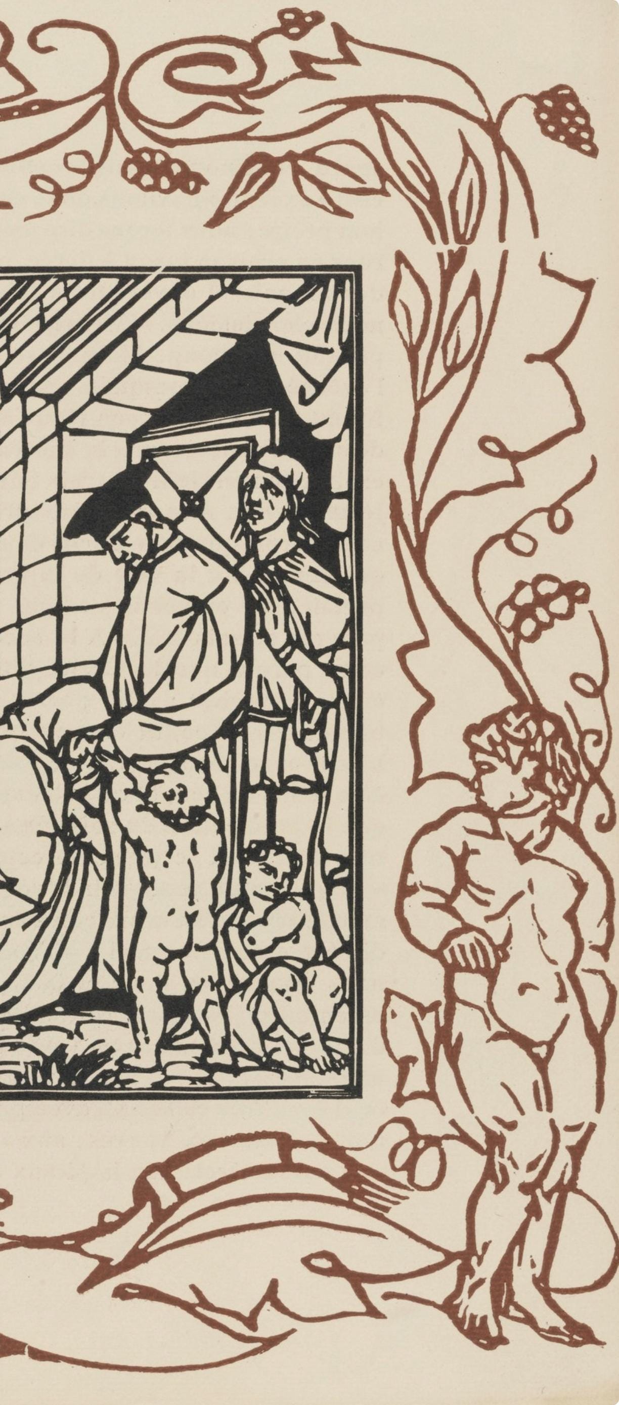 Émile Bernard, Composition (Morane, No. 100), Les Petites Fleurs de St. Françoise, Limited Edition Woodcut