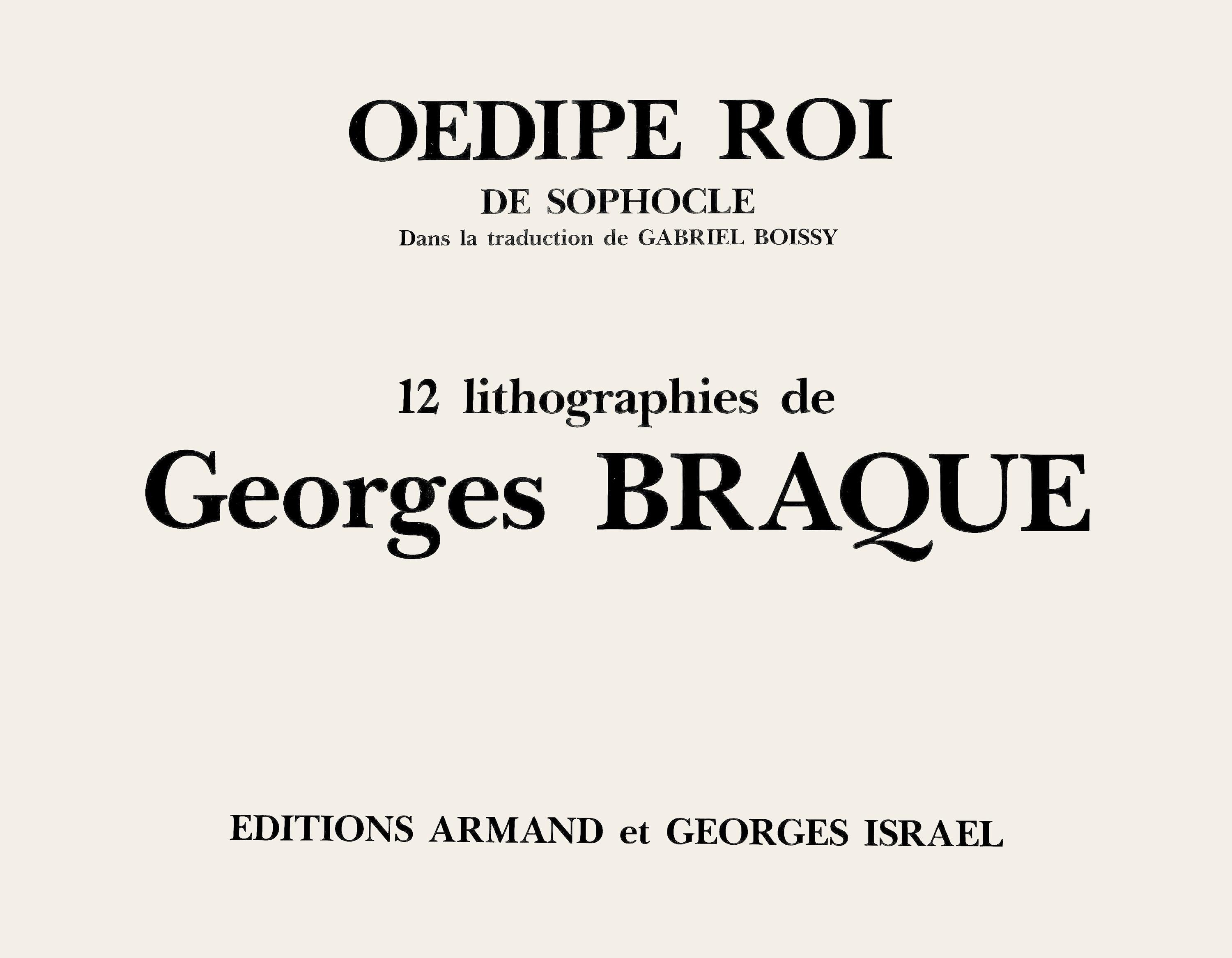 Georges Braque, Composition, Œdipe roi de Sophocle, Limited Edition Lithograph