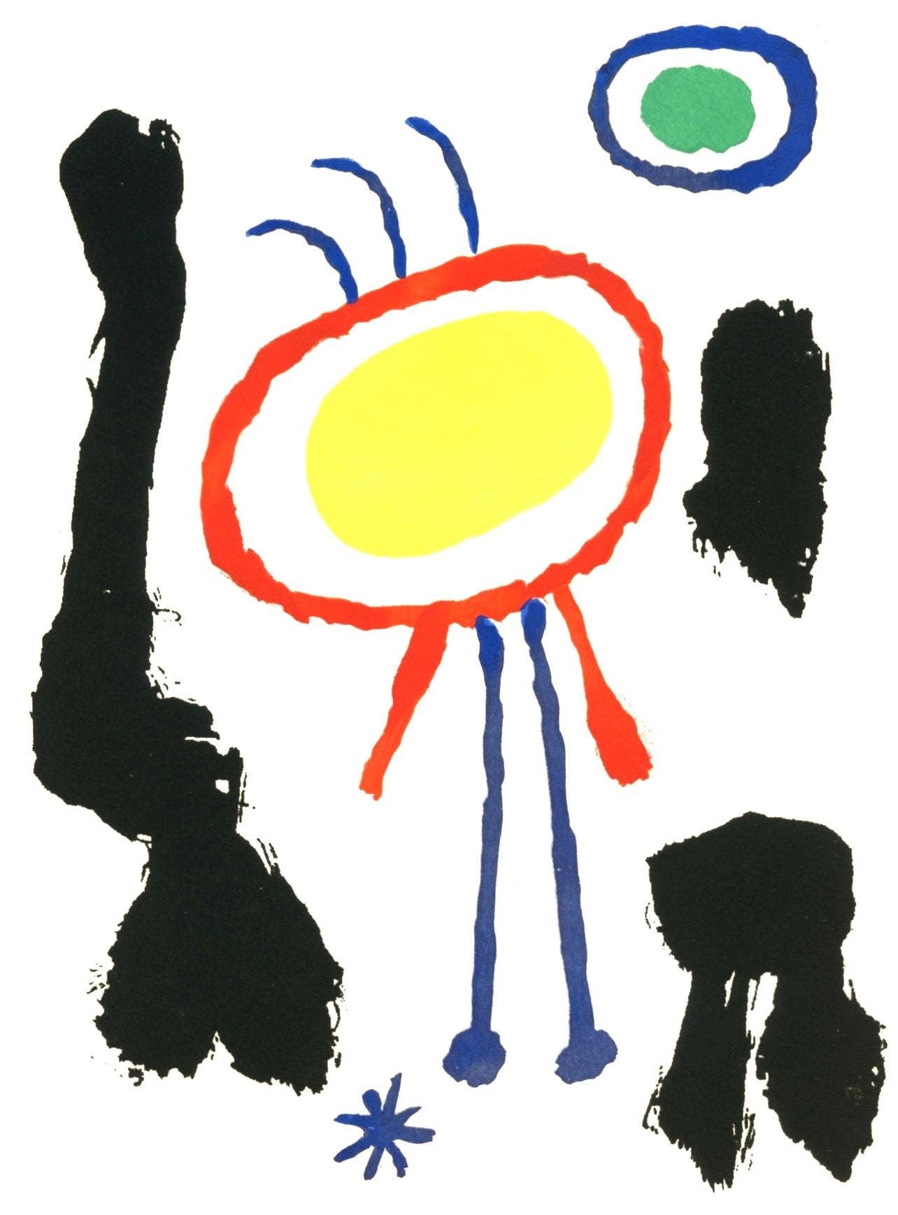 Joan Miró, Femmes et Oiseaux devant la Lune, The Prints of Joan Miro, Limited Edition Lithograph
