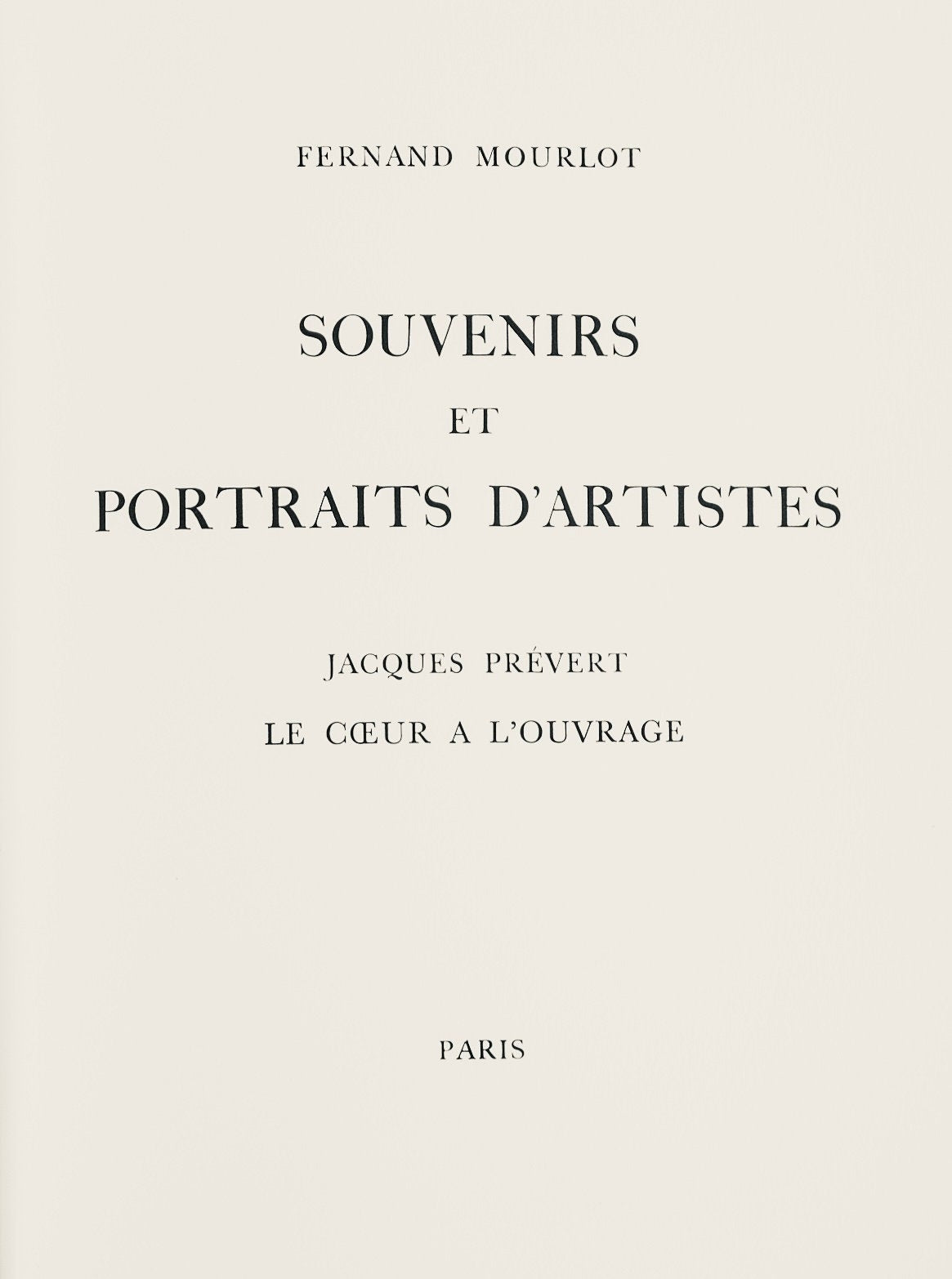 Alberto Giacometti, Fleurs, Souvenirs et portraits d'artistes, Limited Edition Lithograph