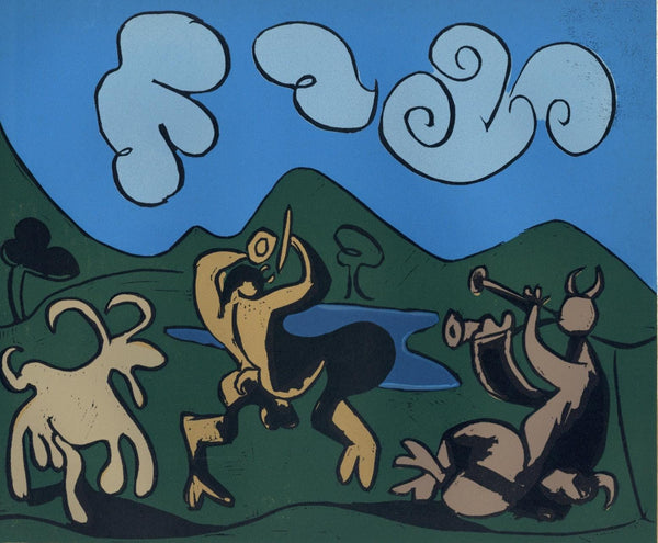 Pablo Picasso, Fauns and Goat (Orozco 214), Grabados al linóleo, Limited Edition Linocut