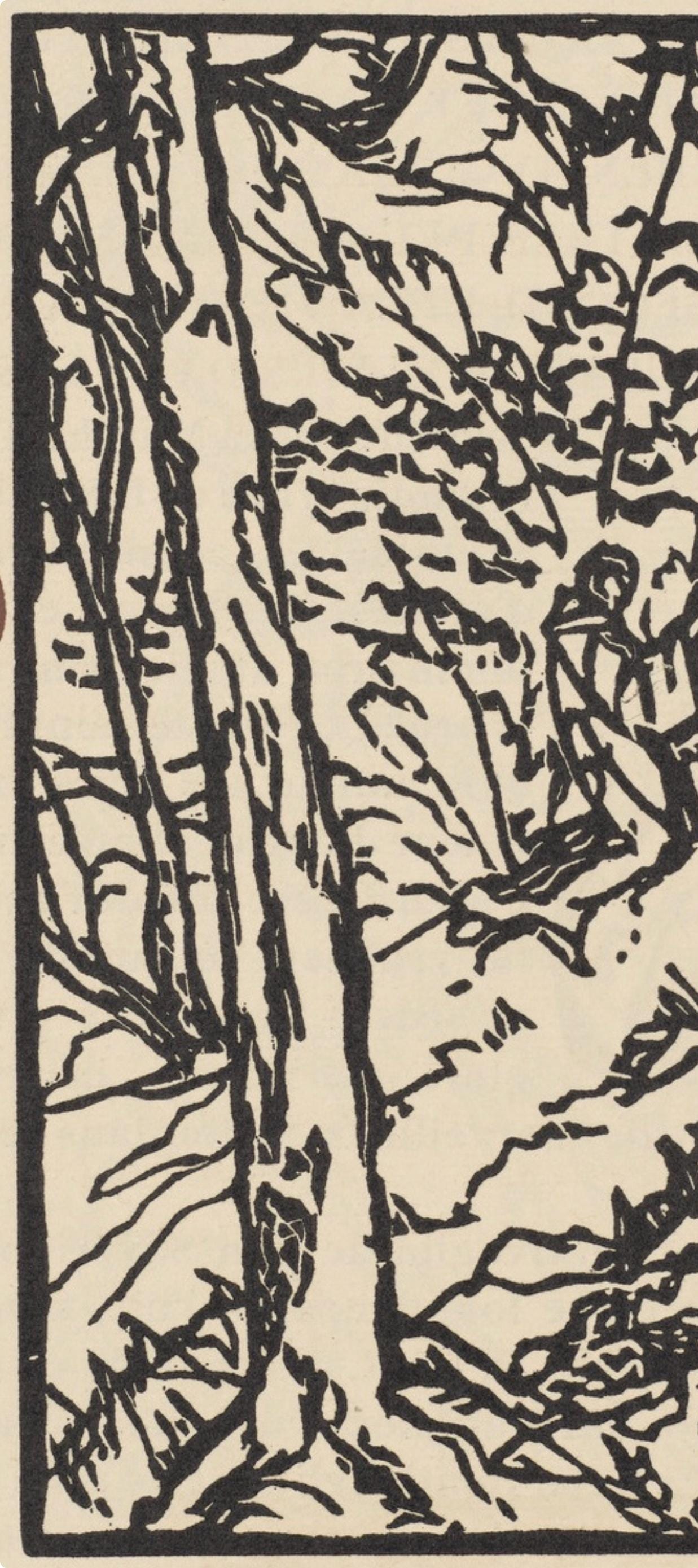 Émile Bernard, Composition (Morane, No. 100), Les Petites Fleurs de St. Françoise, Limited Edition Woodcut