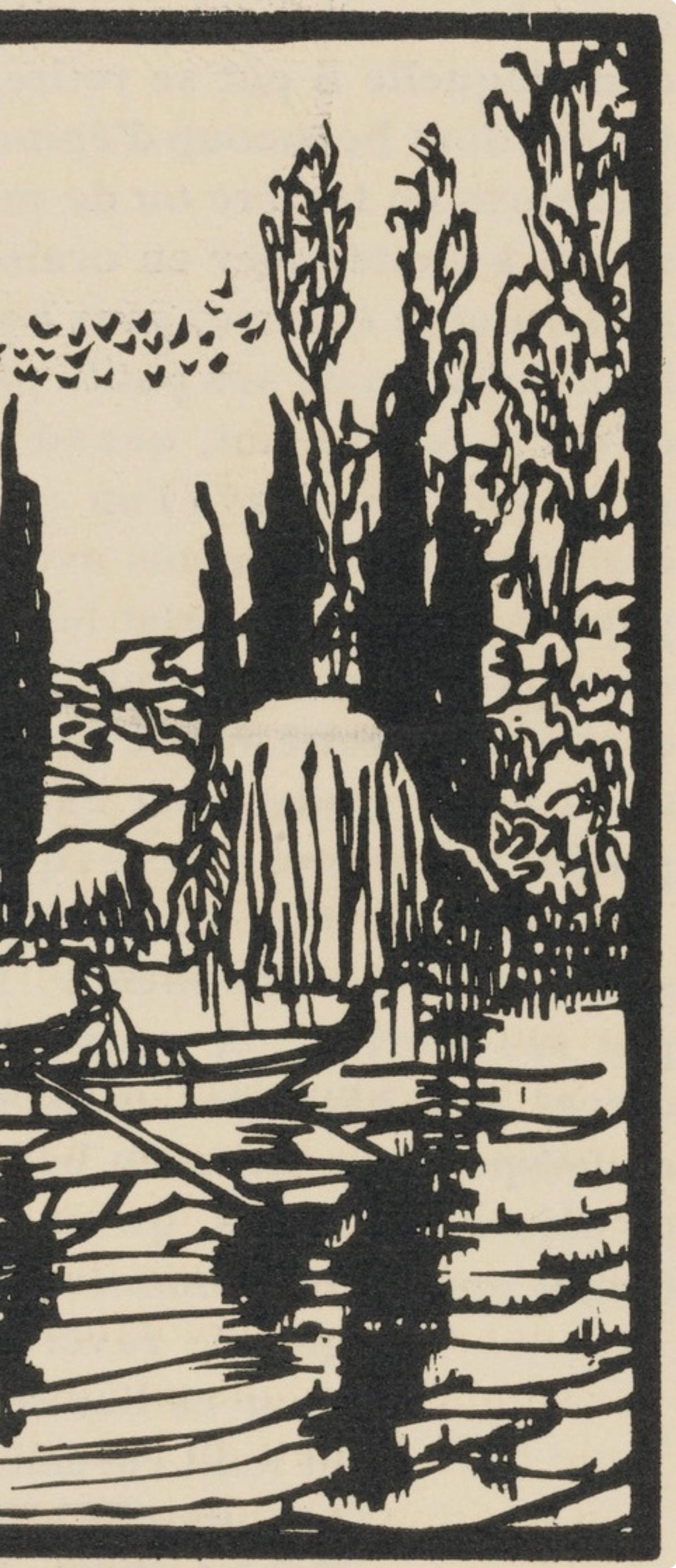 Émile Bernard, Composition (Morane, No. 100), Les Petites Fleurs de St. Françoise, Limited Edition Woodcut