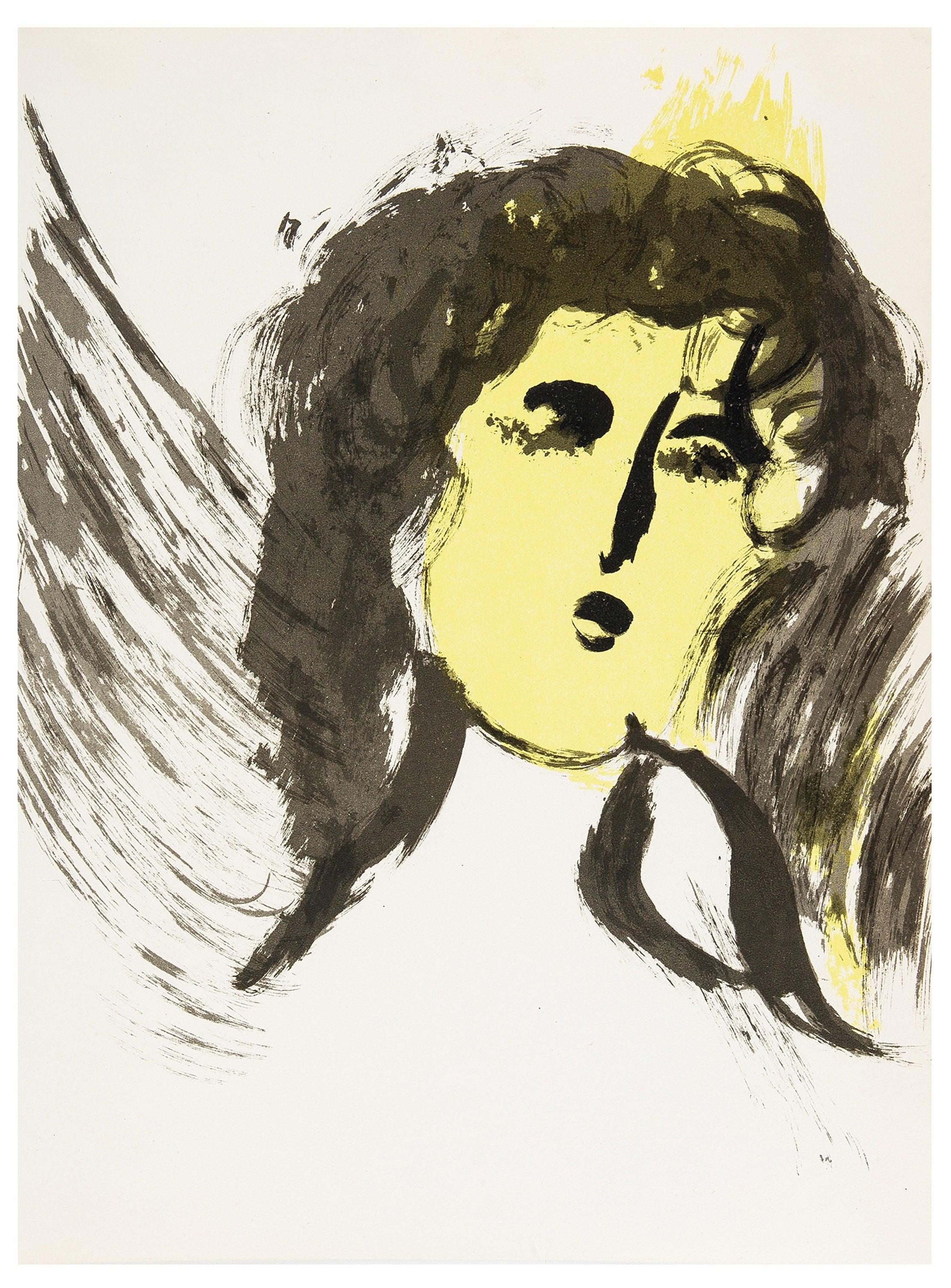 Marc Chagall, Angel (Mourlot 117-46; Cramer 25), Drawings from the Bible by Marc Chagall, Verve: Revue, Limited Edition Lithograph
