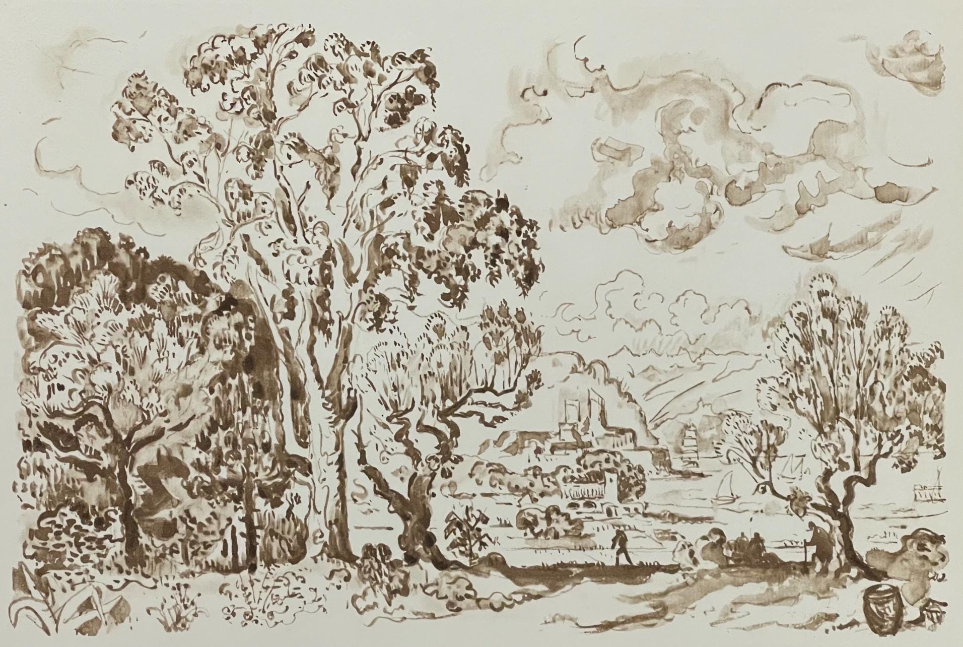 Paul Signac, Antibes. L'eucalyptus, Signac Dessins, Limited Edition Lithograph