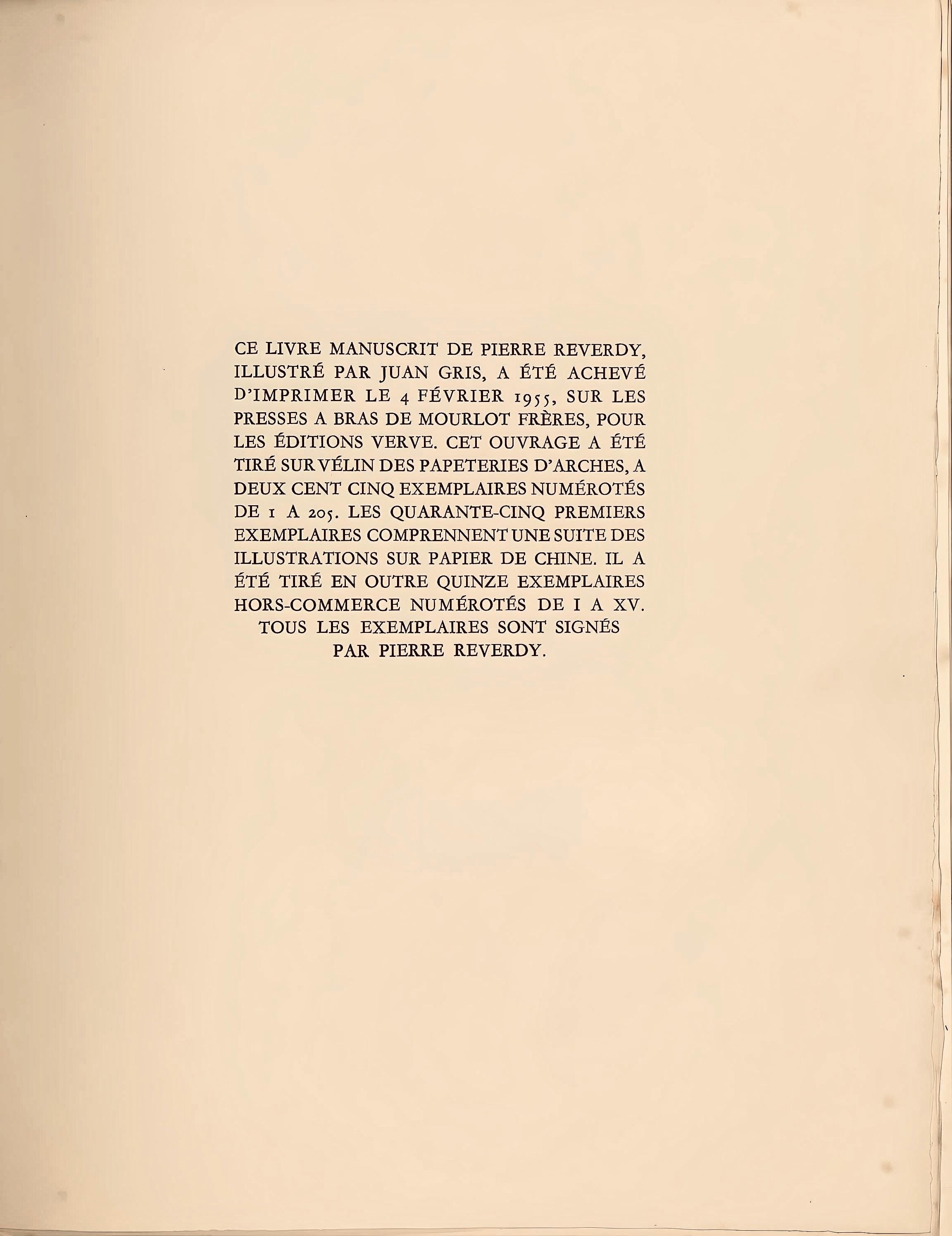 Juan Gris, Le Livre (Kahnweiler 1969), Au Soleil du Plafond, Limited Edition Lithograph