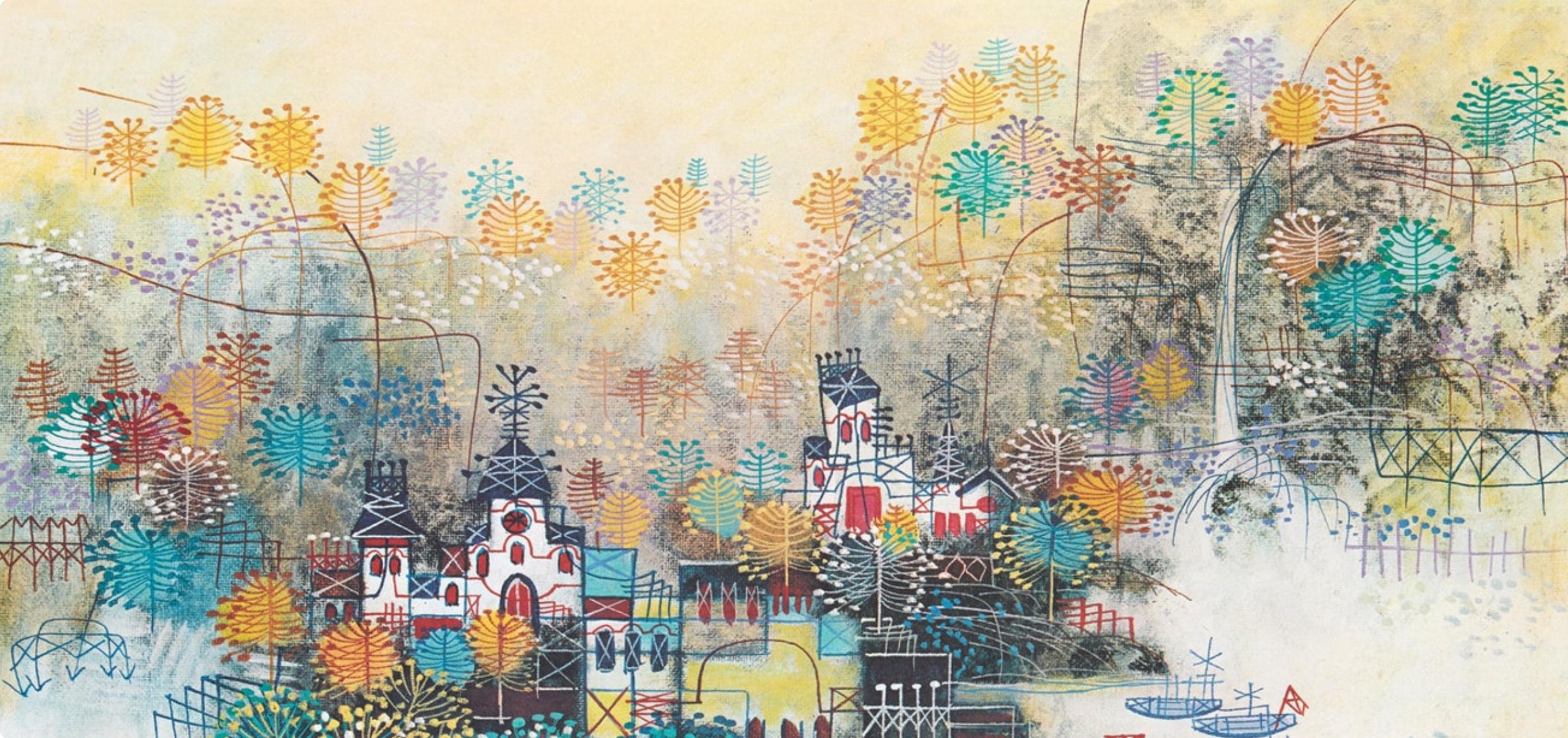 Heshi Yu, Springtime, Original Edition Offset Lithograph