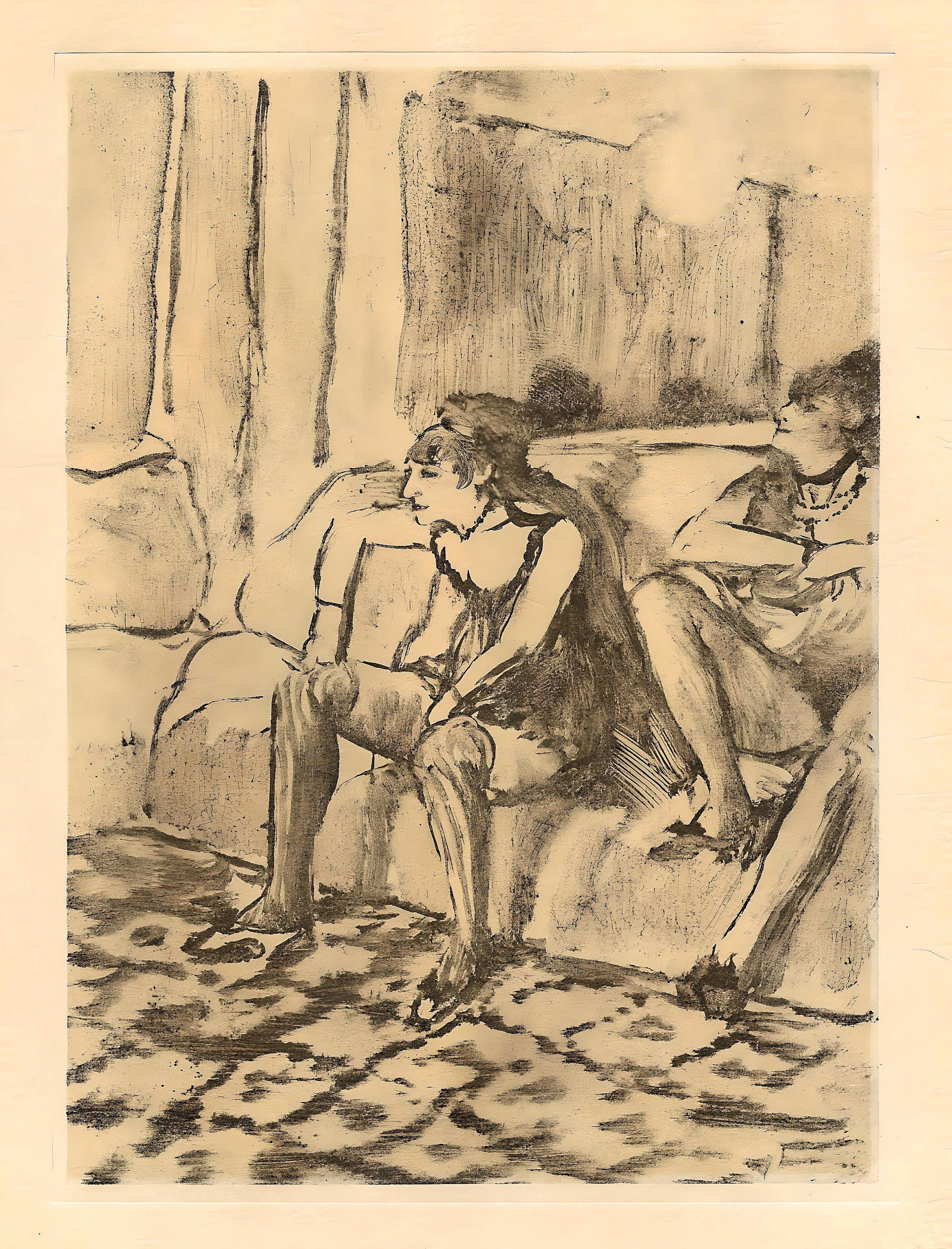 Edgar Degas, Deux Femmes, E. Degas Monotypes, Limited Edition Monotype
