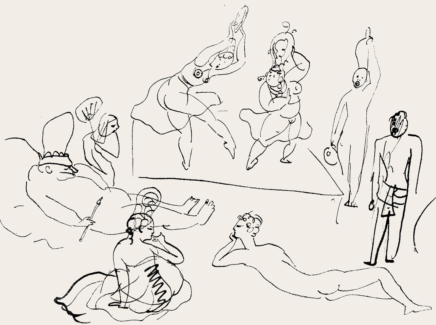 Pablo Picasso, Composition (Hodorisch B2), Le manuscrit trouvé dans un chapeau, Limited Edition Lithograph