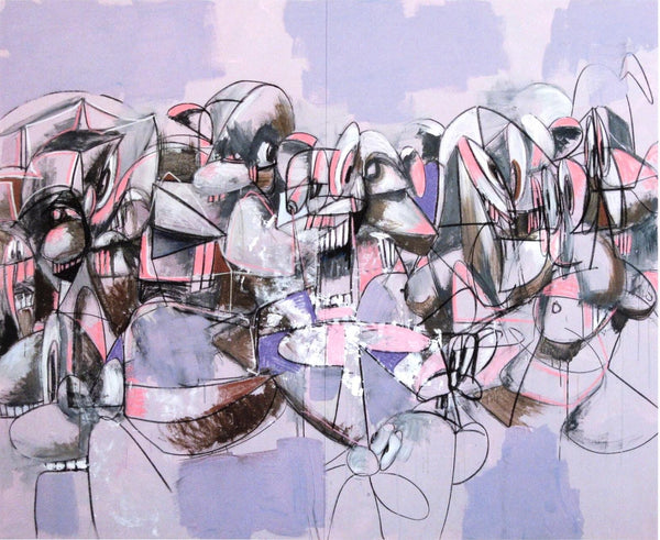 George Condo, Purple Compression, Drawing Paintings, Limited Edition Four Color Process Print