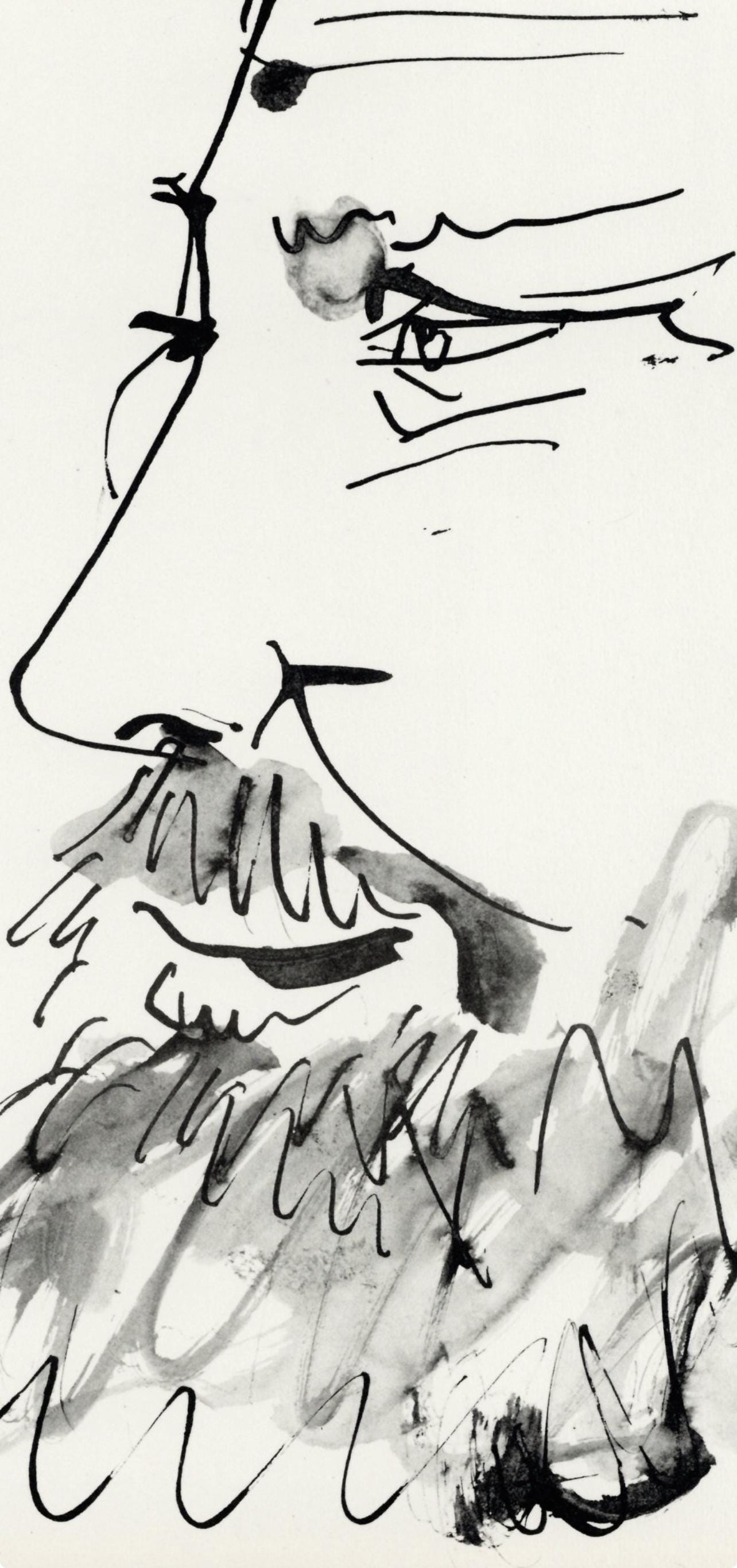 Pablo Picasso, Profil gauche de vieil homme (Cramer No. 84), 40 dessins de Picasso en marge du Buffon, Limited Edition Lithograph