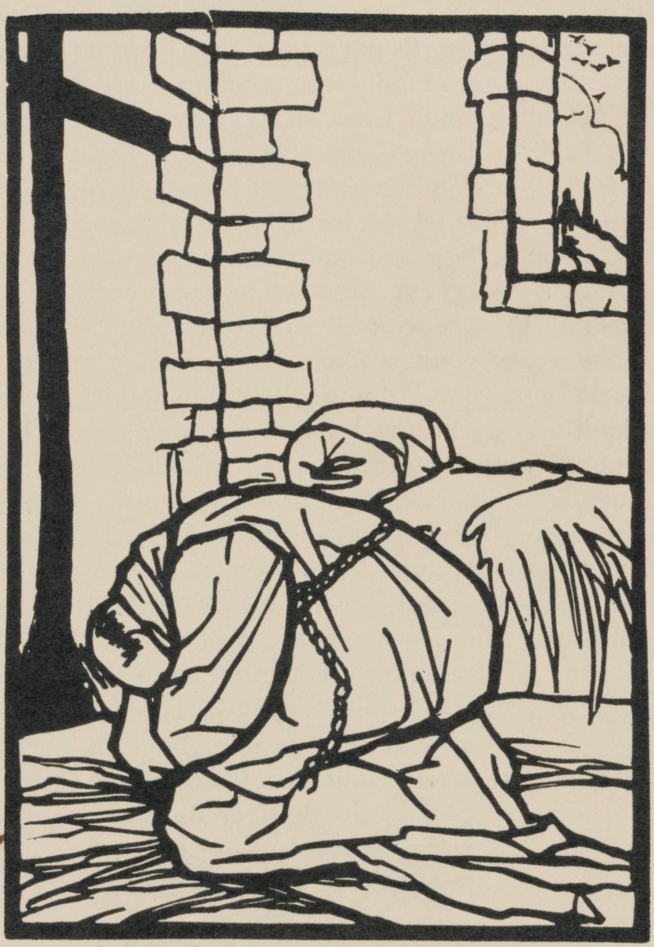 Émile Bernard, Composition (Morane, No. 100), Les Petites Fleurs de St. Françoise, Limited Edition Woodcut