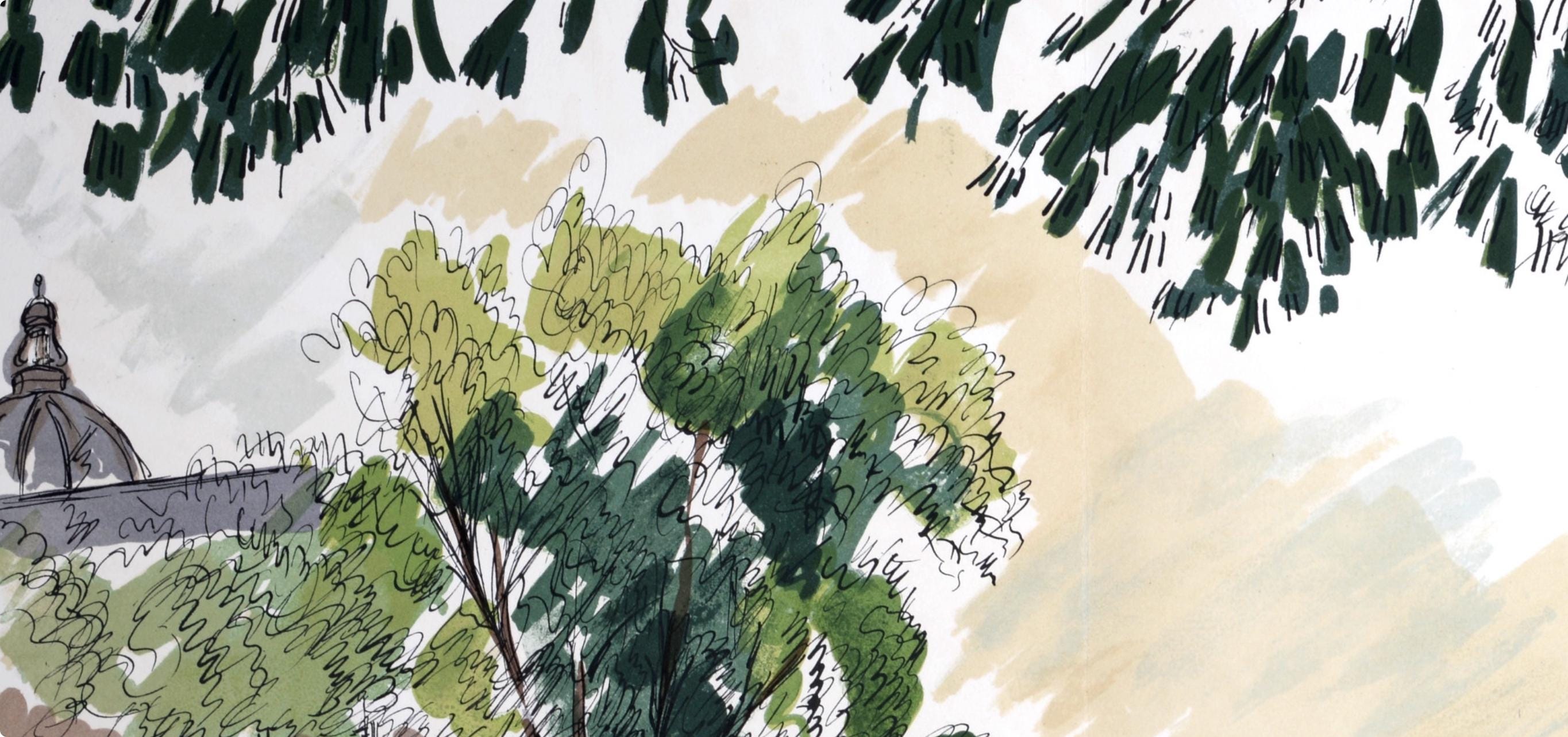 André Dunoyer de Segonzac, Composition, Regards sur Paris, Limited Edition Lithograph