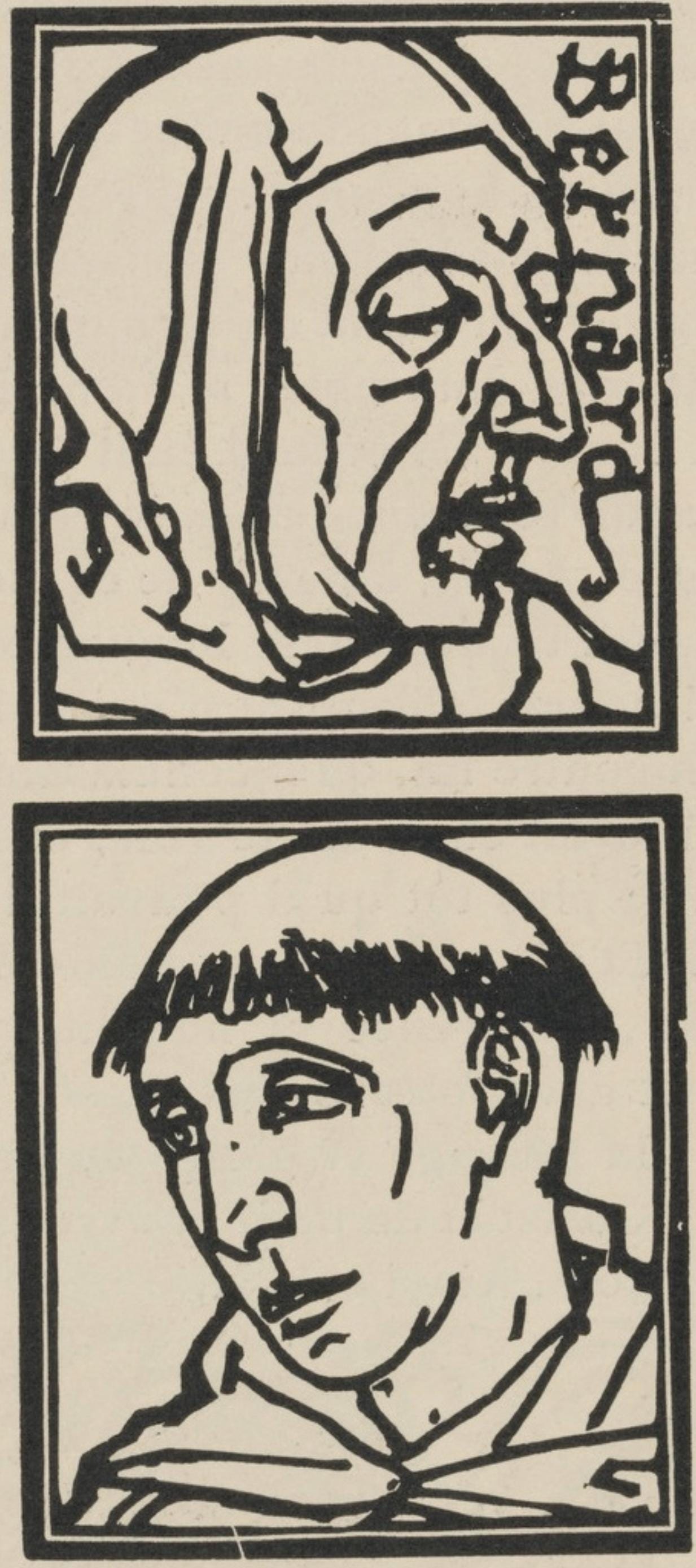 Émile Bernard, Composition (Morane, No. 100), Les Petites Fleurs de St. Françoise, Limited Edition Woodcut