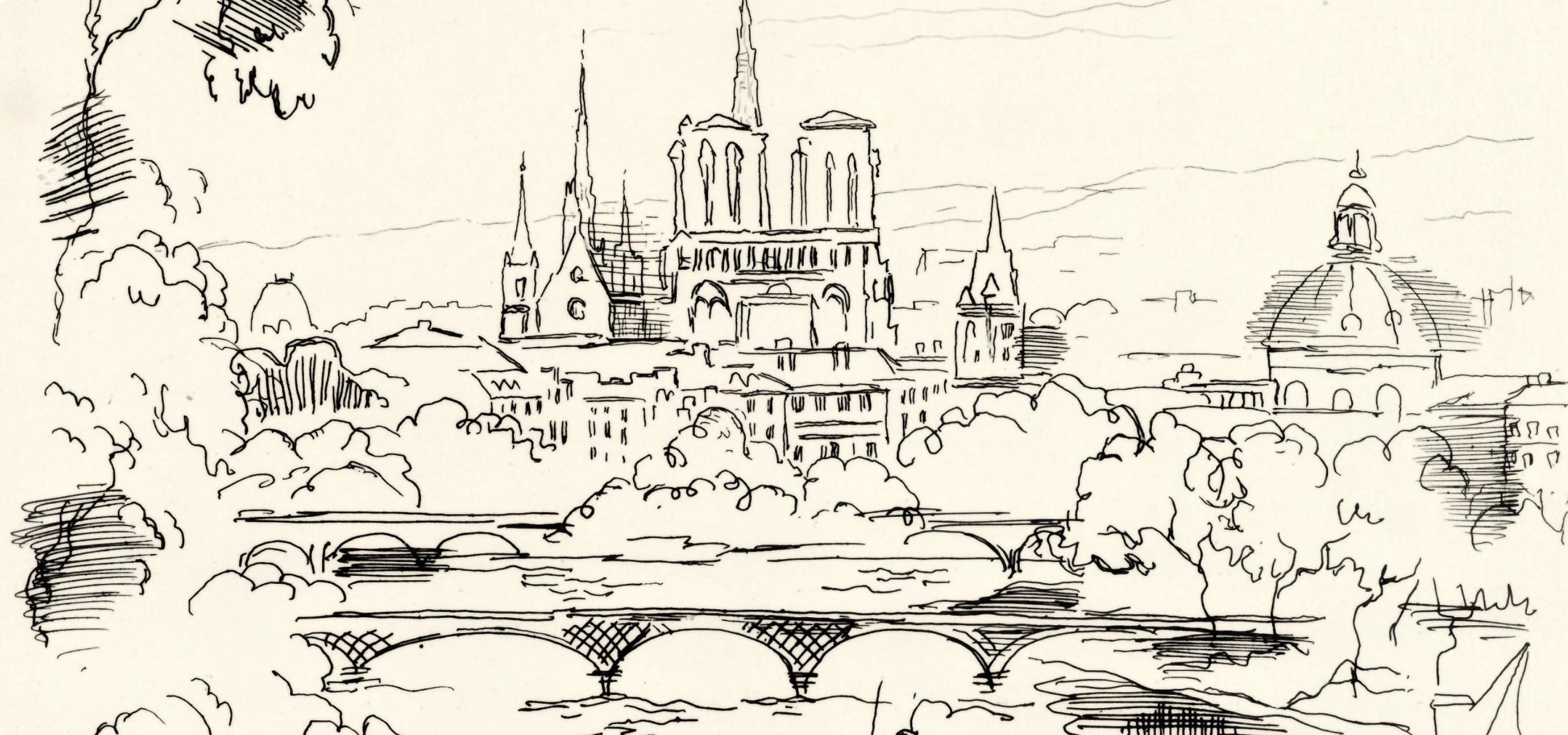 Paul-Élie Gernez, Seine, berceau de Paris, A La gloire à Paris, Limited Edition Etching