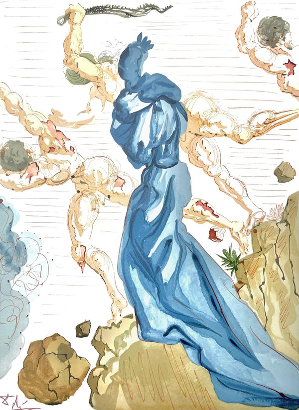 Salvador Dali, Hölle XV (Field 189-200; Michler/Löpsinger 1039-1138), Die Göttliche Komödie, Signed, Limited Edition Woodcut