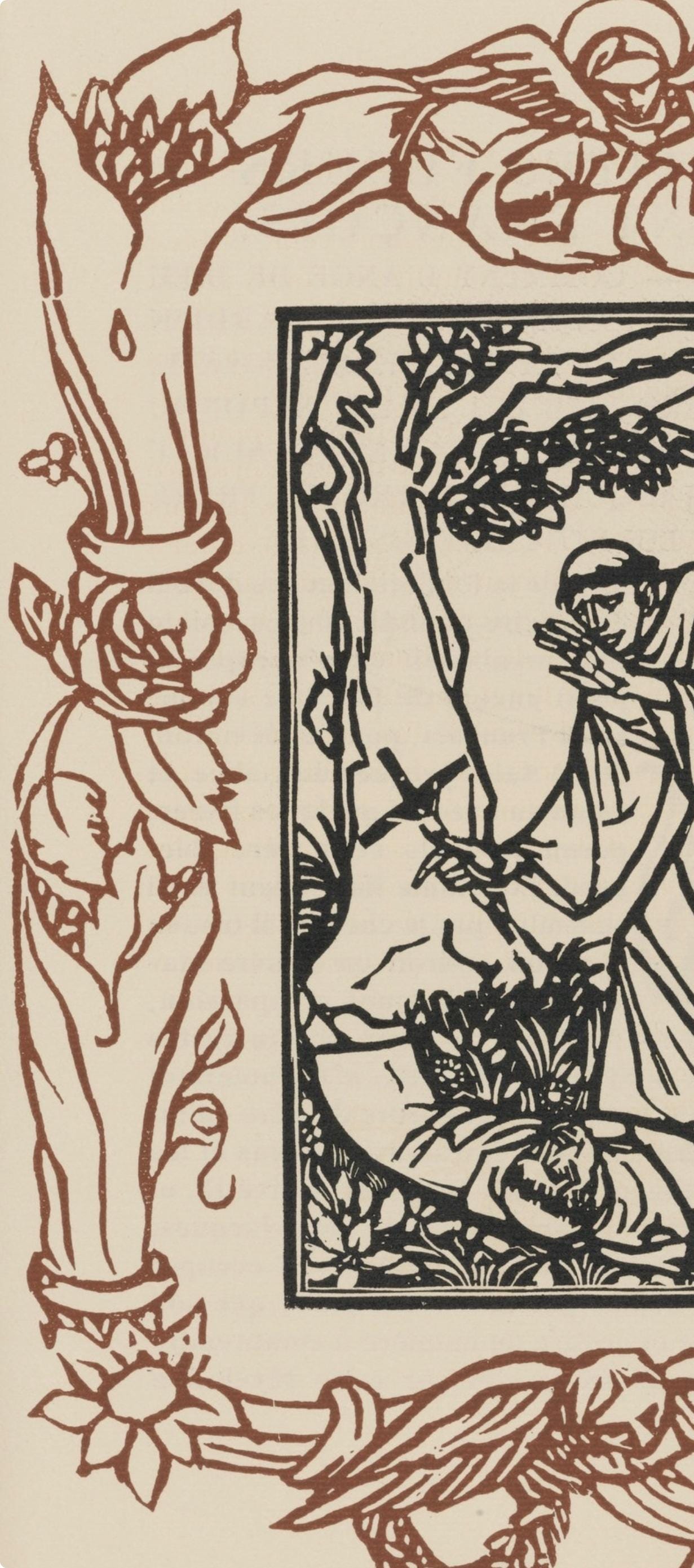 Émile Bernard, Composition (Morane, No. 100), Les Petites Fleurs de St. Françoise, Limited Edition Woodcut