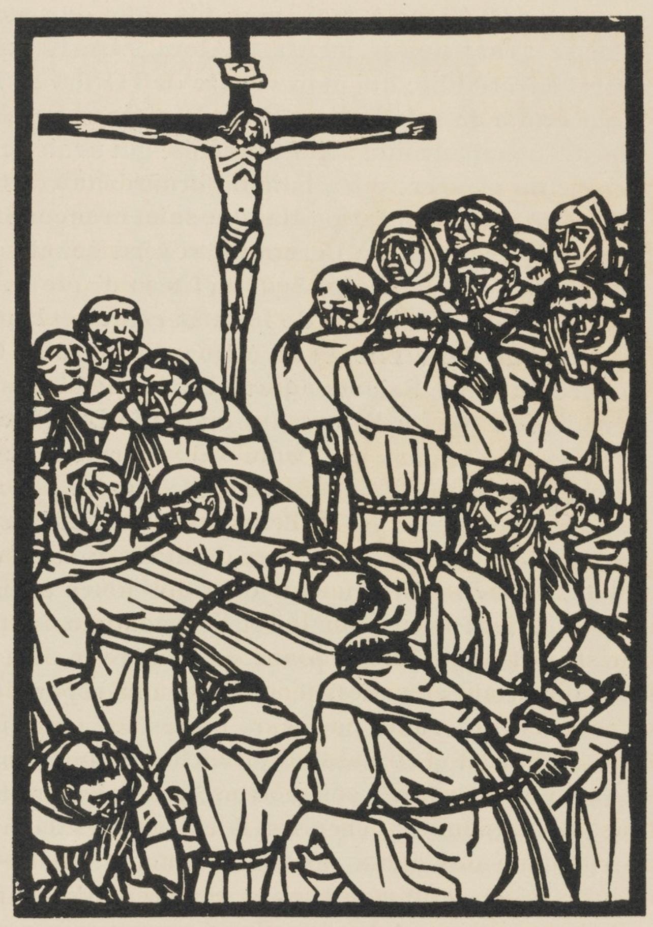 Émile Bernard, Composition (Morane, No. 100), Les Petites Fleurs de St. Françoise, Limited Edition Woodcut