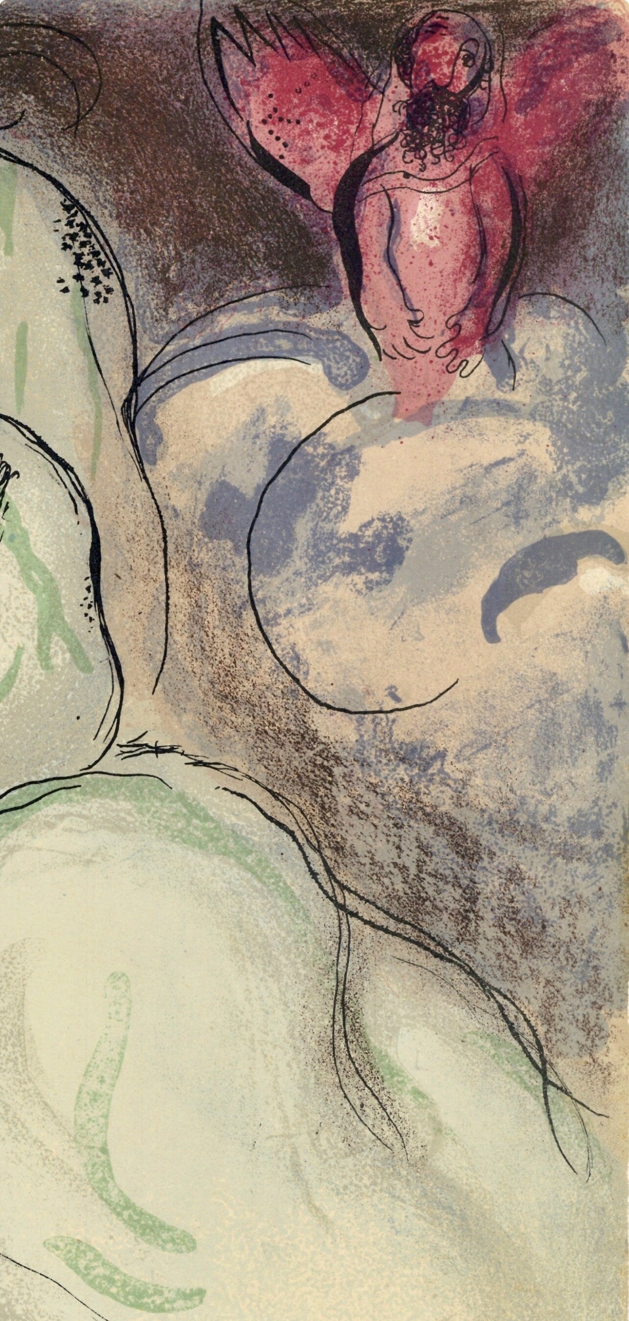 Marc Chagall, Sarah and Abimelech (Mourlot 117-46; Cramer 25), Drawings from the Bible, Verve: Revue, Limited Edition Lithograph
