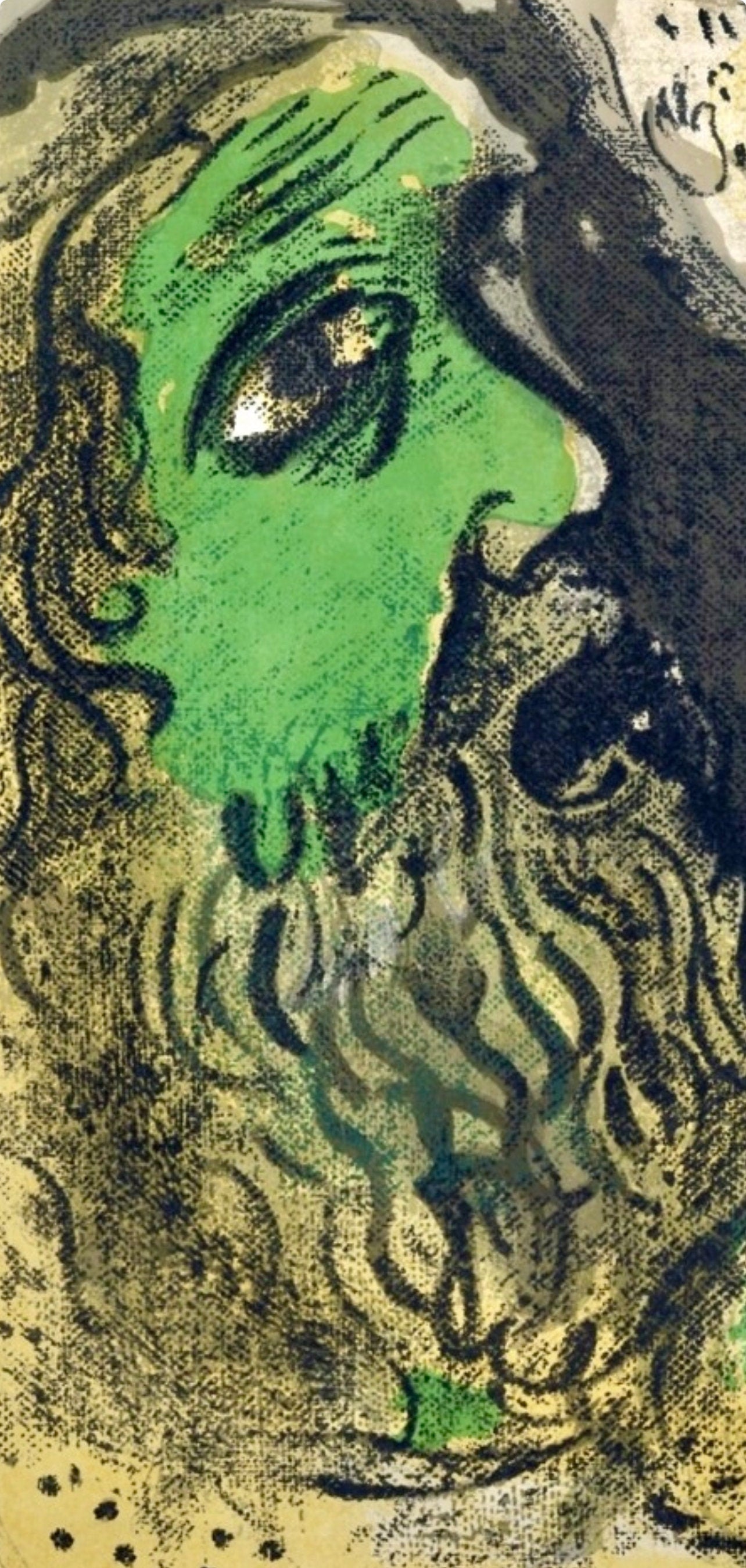 Marc Chagall, Job praying (Mourlot 117-46; Cramer 25), Drawings from the Bible by Marc Chagall, Verve: Revue, Limited Edition Lithograph